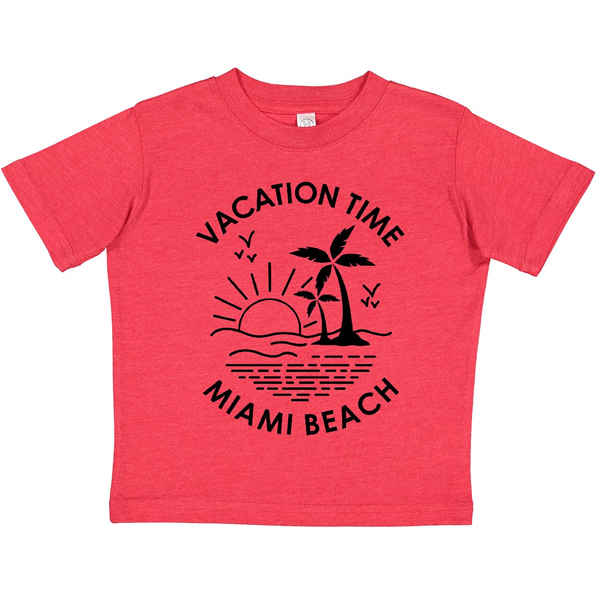 Inktastic Vacation Time in Miami Beach Toddler T-Shirt - Cute Graphic Tee for Boys & Girls - Soft Cotton Kids Shirt for Beach Trips & Summer Outfits