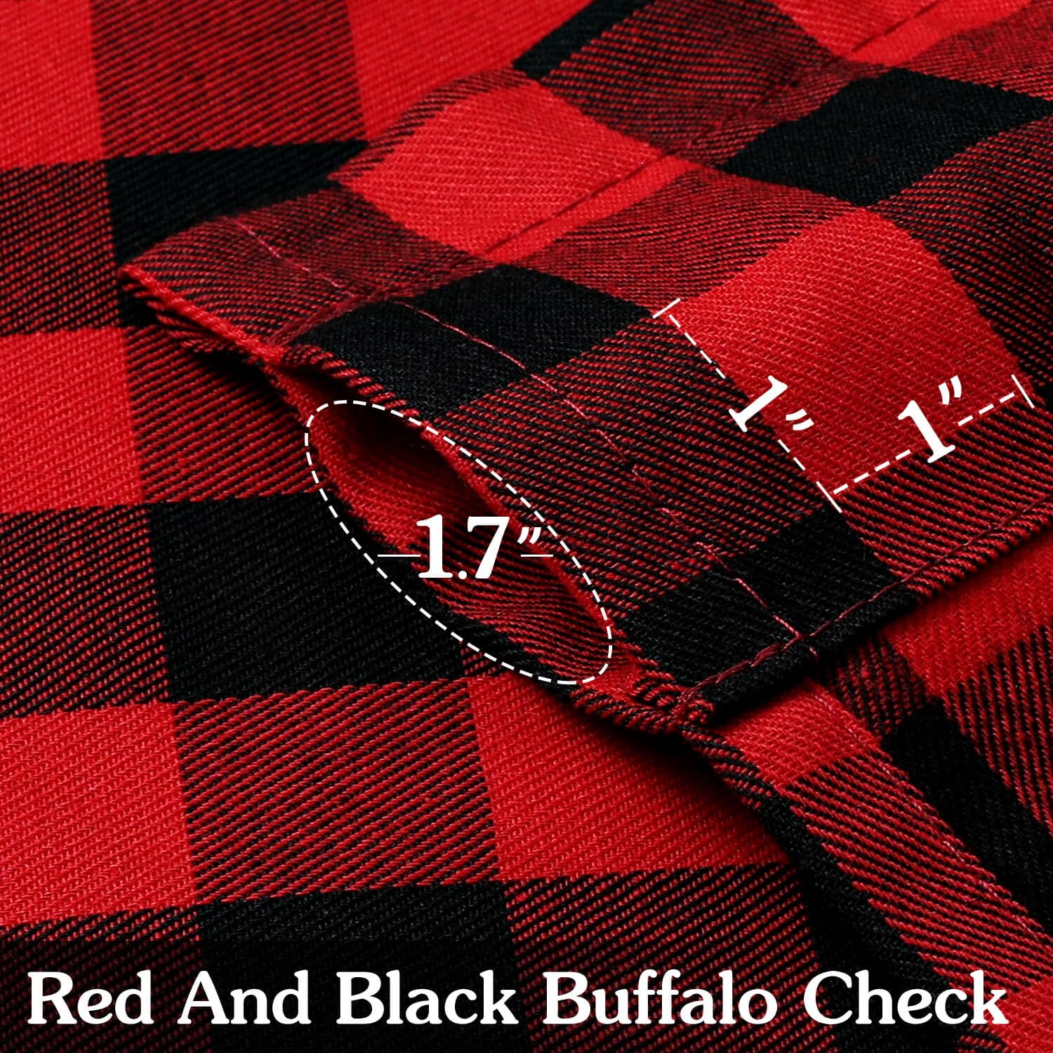 WUBODTI Red and Black Buffalo Plaid Curtains 63 Inch Length - 2 Panels Room Darkening Checkered Gingham Window Drapes for Farmhouse, Bedroom & Kitchen - Perfect for Holiday Decor, Christmas, Winter & Cozy Home Styling