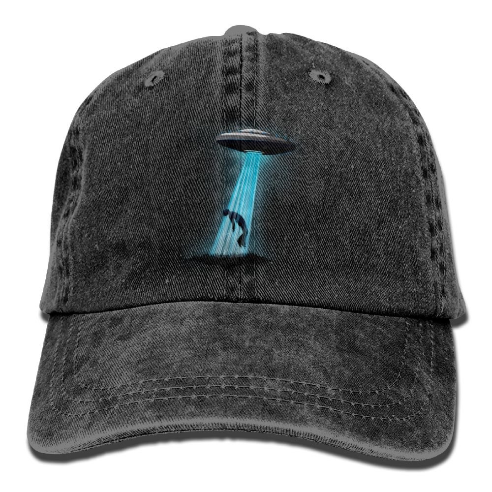 Alien UFO Denim Baseball Cap for Men - Adjustable Snapback Hat for Outdoor, Sports & Casual Wear