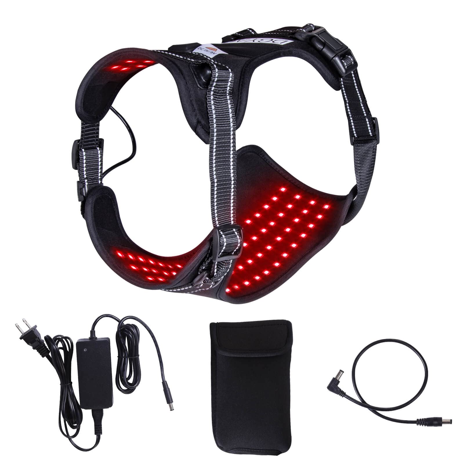 DGYAO Dog Back Brace with Red & Infrared Light Therapy - Support for Arthritis, IVDD, Back Pain Relief & Post-Surgery Recovery - Adjustable Therapy Wrap for Dog Chest, Stomach & Spine - Ideal for Senior Dogs, Injured Pets & Post-Operative Care