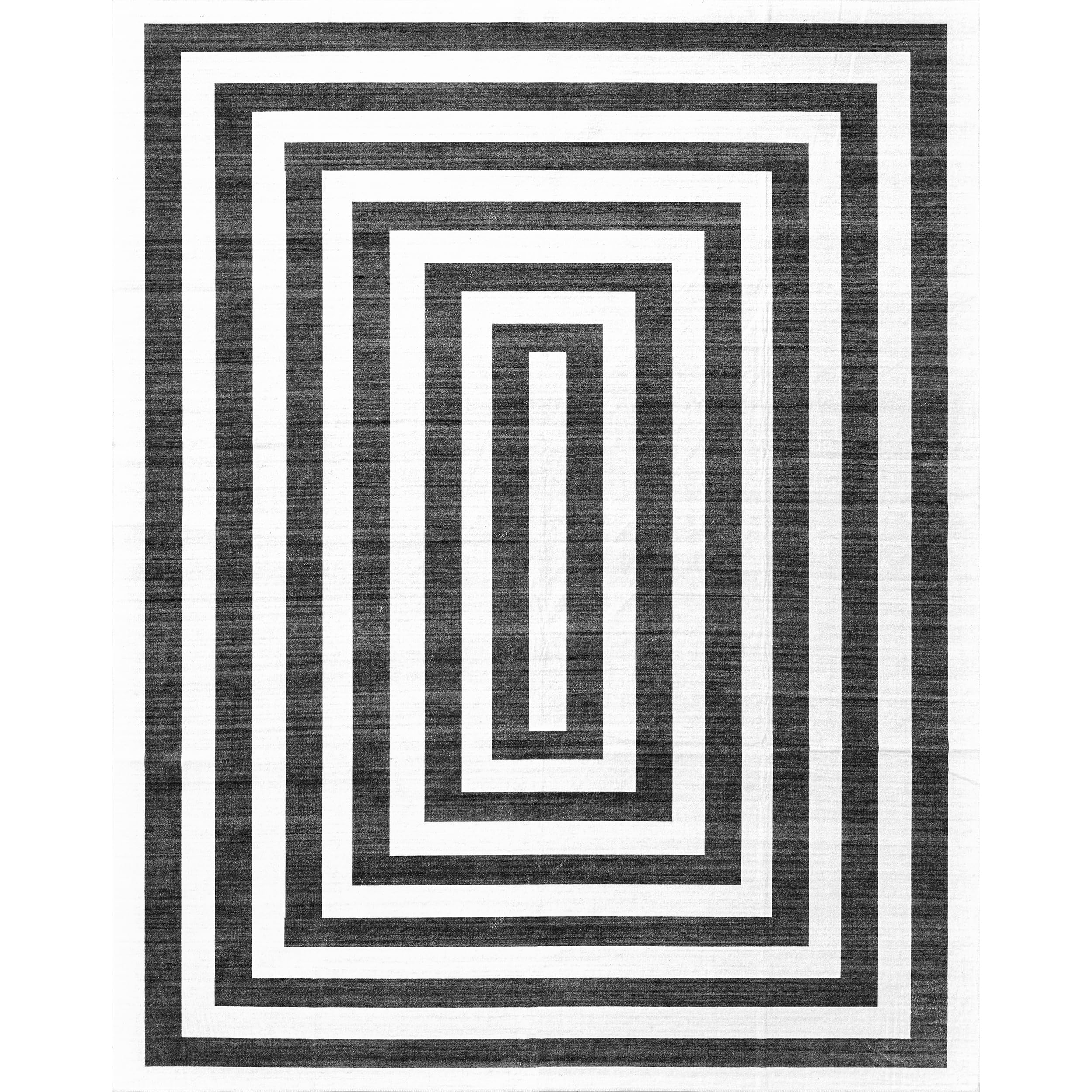 nuLOOM 5' x 8' Washable Area Rug - Stain Resistant & Non-Slip Backing - Low Profile Indoor Rug for Living Room, Bedroom, Dining Room - Sharri Charcoal - Perfect for High Traffic Areas & Pet-Friendly Homes