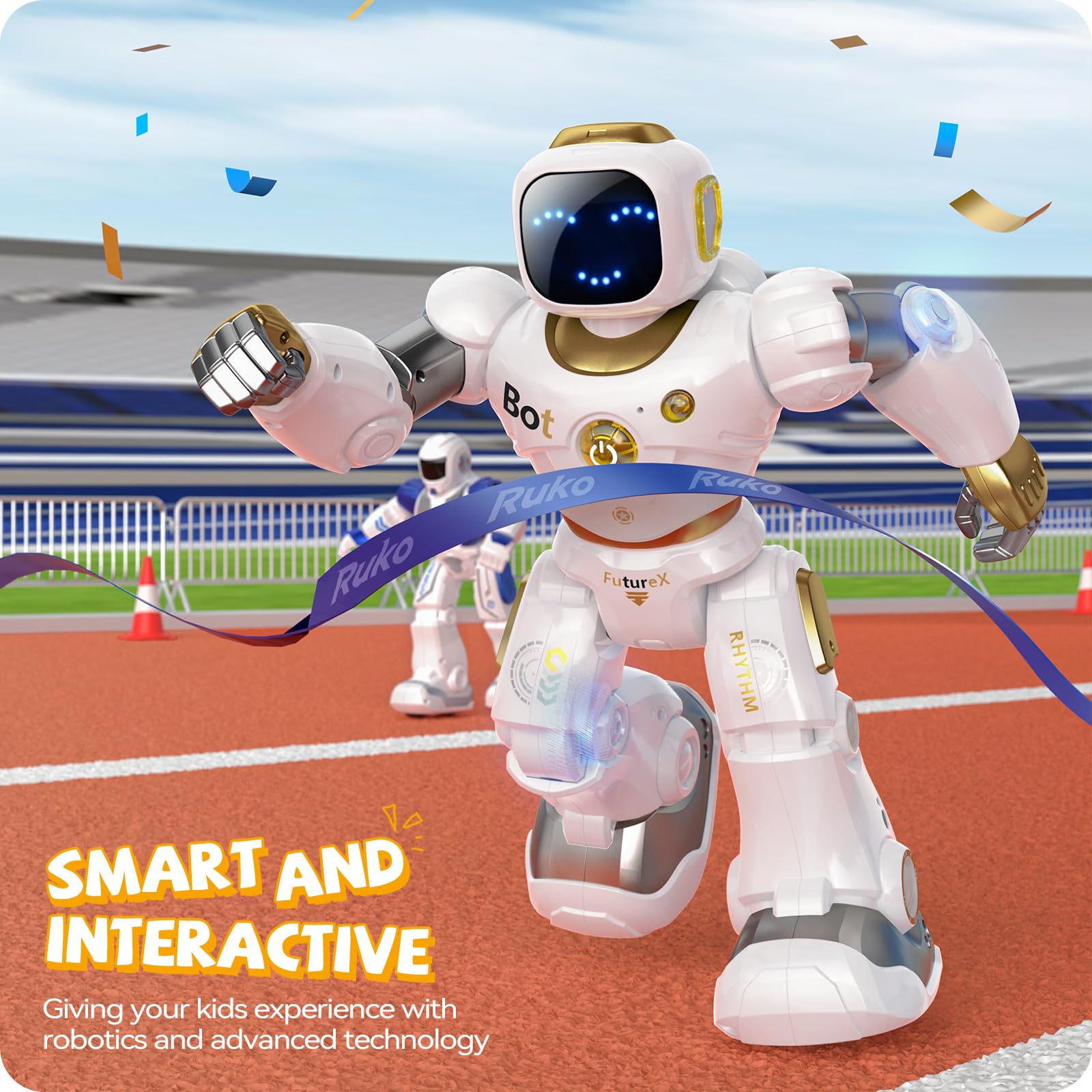 Ruko 1088 Smart Programmable STEM Robot Toy for Kids Ages 4-9, Interactive RC Robot with Voice & App Control, Educational Learning Toy for Boys & Girls - Perfect for Birthday Gifts & STEM Classroom Activities