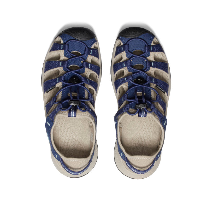 Women's Astoria West Sandal - Comfortable Navy Blue & White Striped Casual Sandals | Perfect for Beach, Vacation, and Summer Outdoor Activities