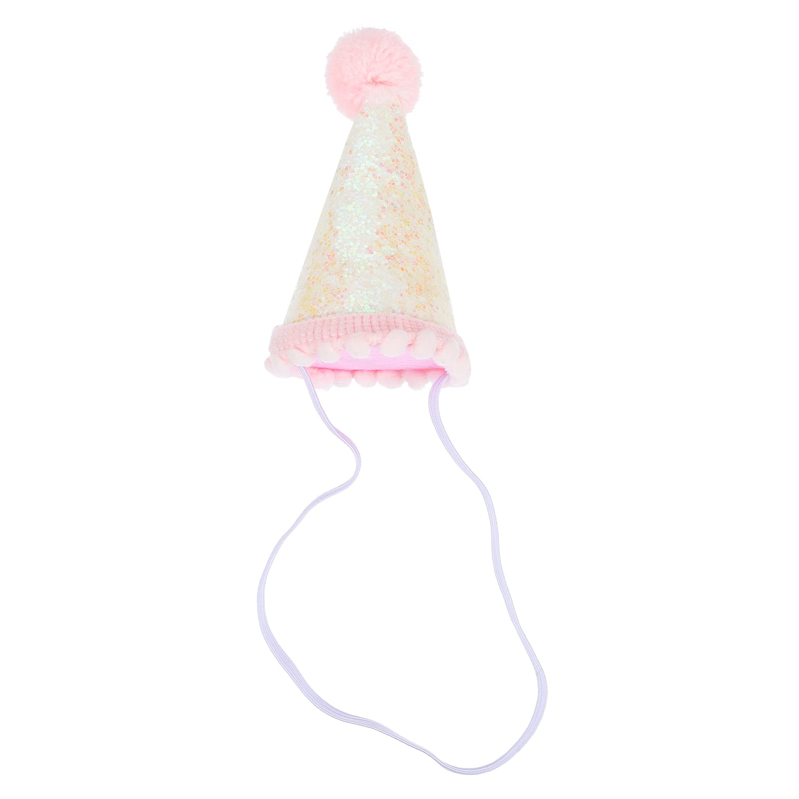Beaupretty Sparkling Sequin Birthday Party Hat & Crown Headband - Photo Prop for Baby Girl, Kids, Women - Pink, Gold, Silver - Perfect for Birthday Parties, Baby Showers, Photo Shoots & Special Events