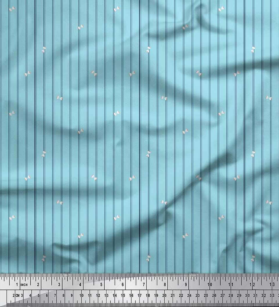 Soimoi Velvet Fabric - 58 Inch Wide Stripe & Sand Timer Shirting Print Fabric by The Yard - Perfect for DIY Dresses, Curtains, and Home Decor Projects