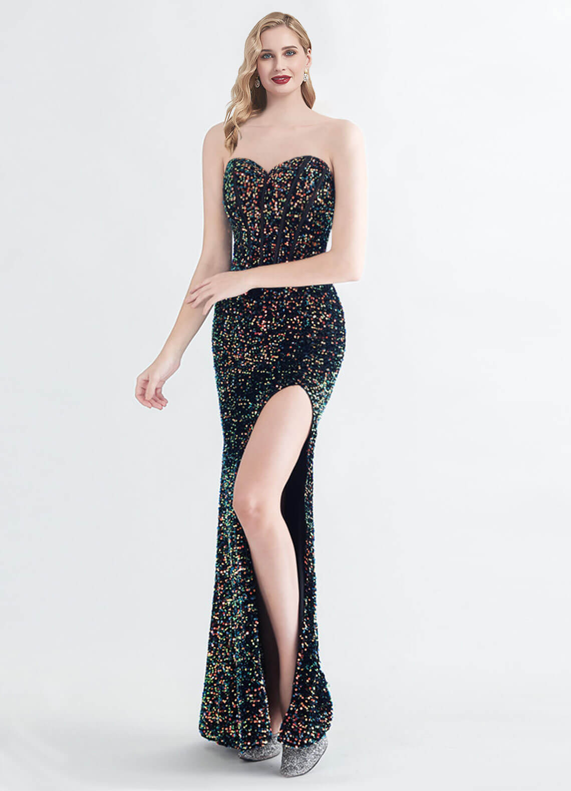 Elegant Black Sequin Sweetheart Strapless Mermaid Gown for Prom, Evening Party & Formal Events - Luxury Women's Dress