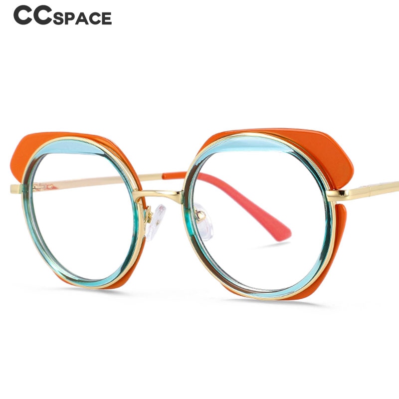 CCspace Unisex Full Rim Round TR90 Titanium Eyeglasses 54171 - Lightweight & Durable Glasses for Work, Reading & Everyday Use