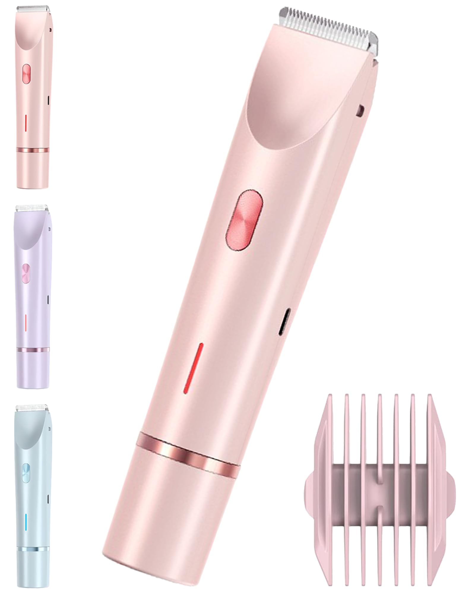 Easepicks 2-in-1 Electric Razor & Trimmer for Women - IPX7 Waterproof Wet/Dry Body Shaver for Legs, Underarms, Bikini Line - Pink | Smooth Shaving at Home, Travel & Gym Use