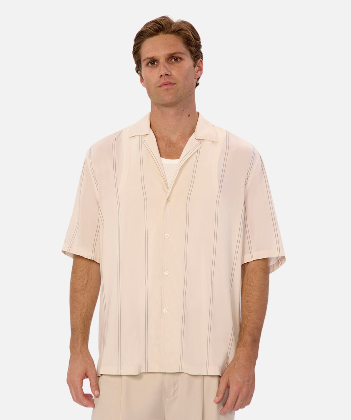 Hathaway Short Sleeve Shirt for Men - Natural Charcoal Cotton Casual Button Down Shirt | Perfect for Office, Business Casual & Summer Outfits