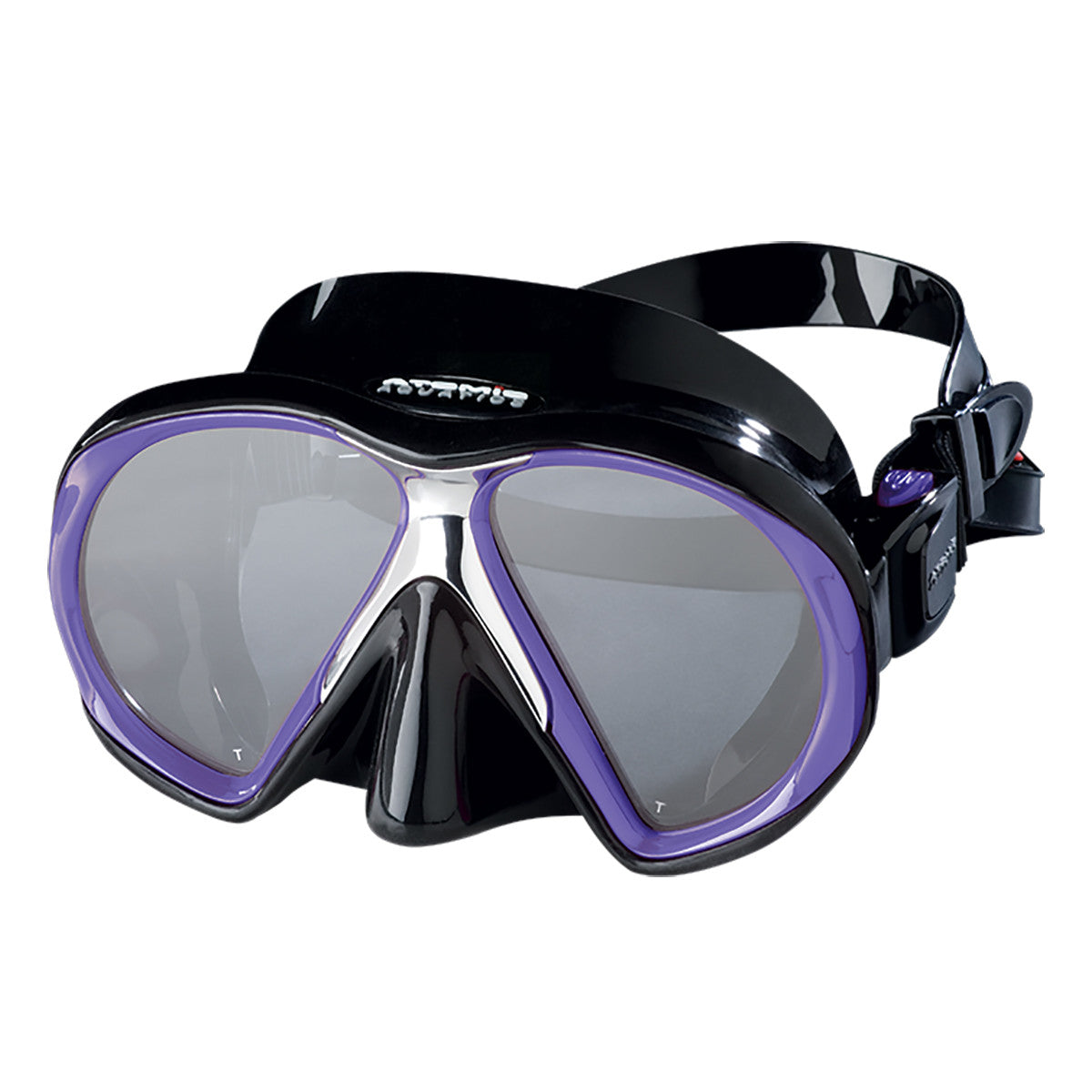 Atomic Aquatics SubFrame Medium Fit Black/Purple Snorkeling Mask - Perfect for Scuba Diving, Snorkeling & Underwater Adventures
