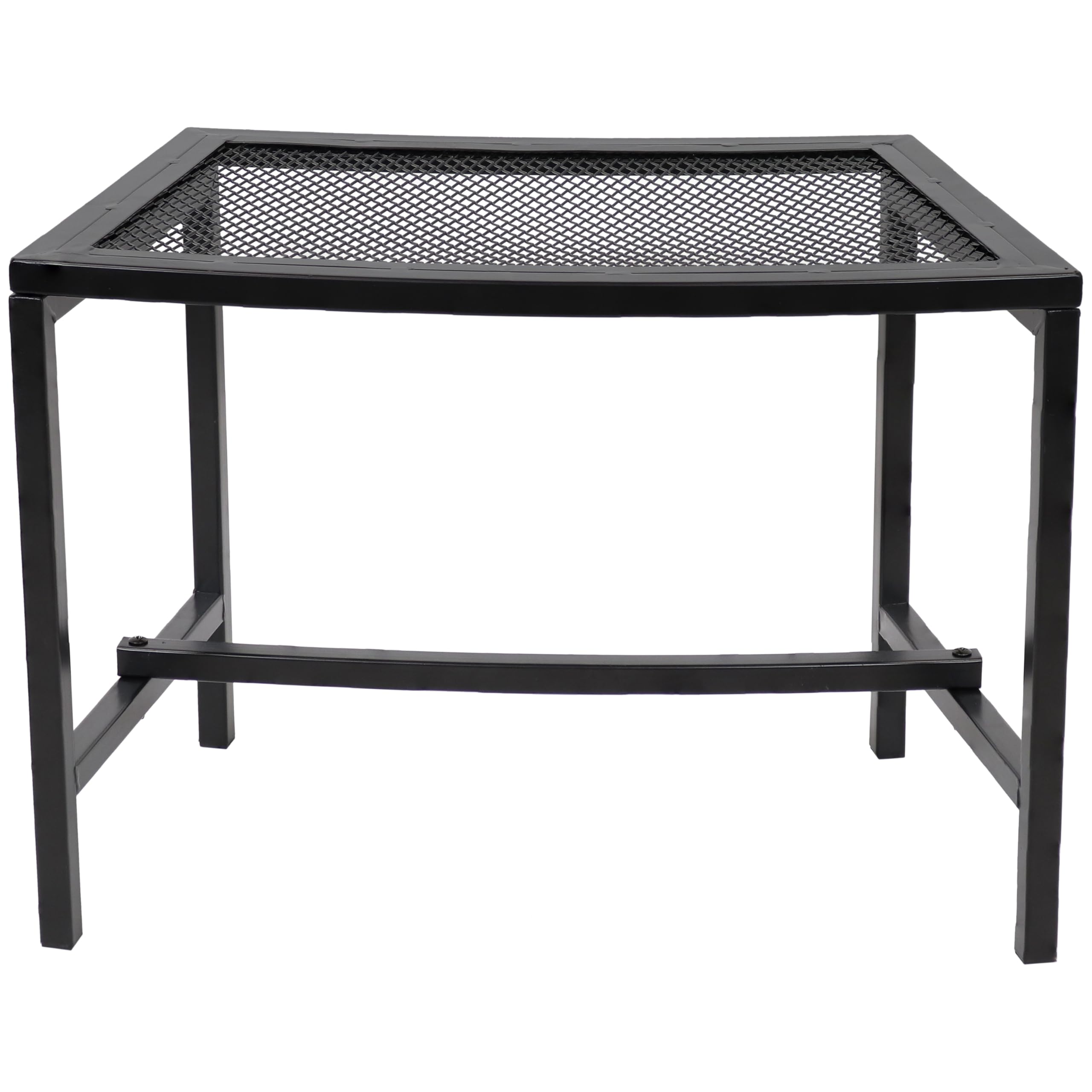Black Powder-Coated Metal Mesh Fire Pit Bench Set of 2 - Backless Curved Outdoor Seating for Patio, Garden & Backyard - Perfect for Campfires, Gatherings & Relaxation