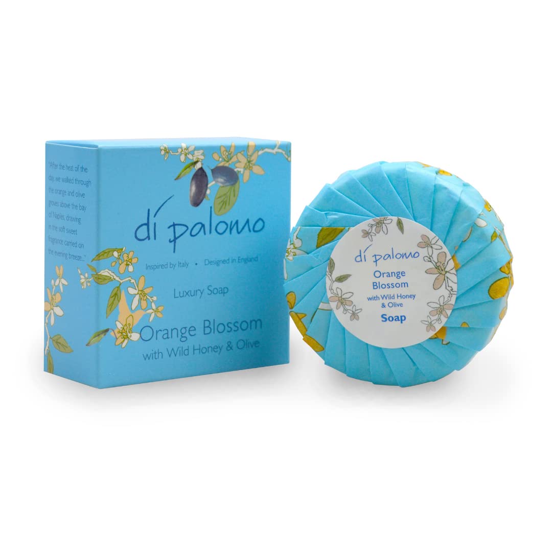 Di Palomo Orange Blossom & Honey Luxury Soap Bar - 100g Moisturizing Hand & Body Soap for Women & Men | Natural Skin Care with Italian Scent | Perfect for Bath, Shower & Gift Giving