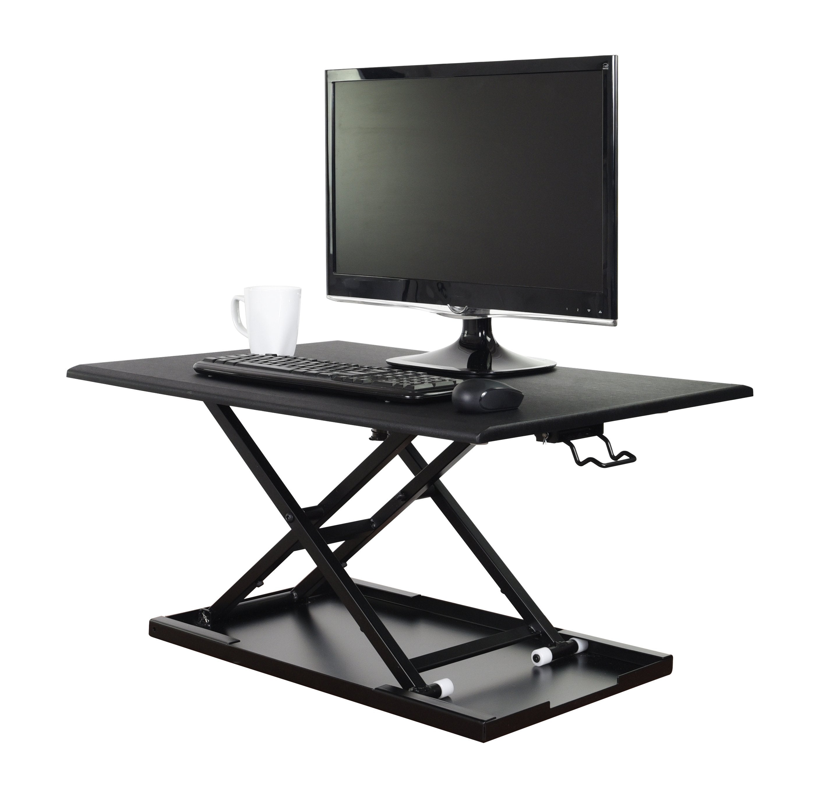 Luxor Adjustable Height Standing Desk - Ergonomic Pneumatic Office Desk for Home & Workspace - Perfect for Remote Work, Gaming & Study