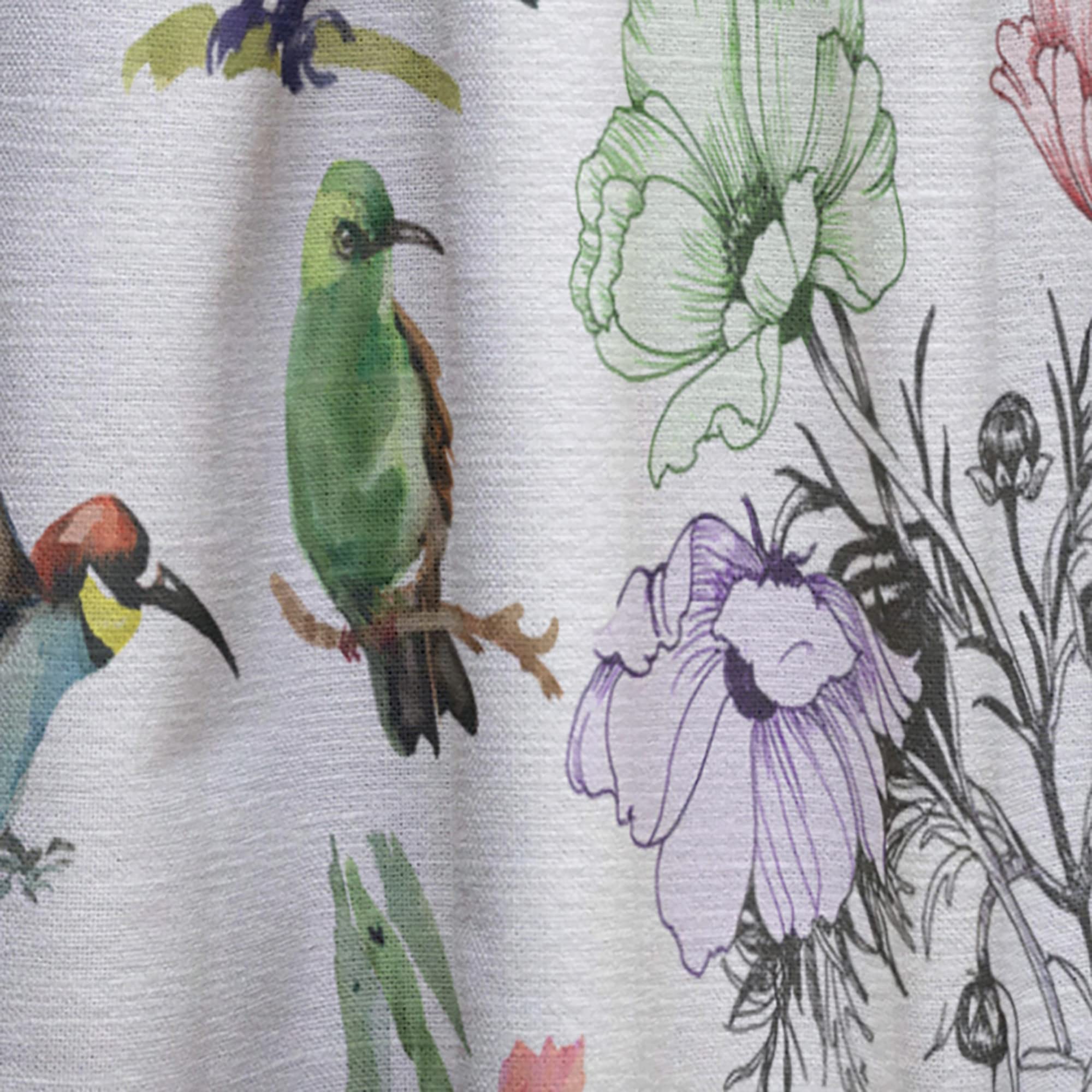 DesignQ Thermal Insulated Curtains - Hummingbirds & Blossoming Flowers Pattern - Single Panel 52x63 Inches for Bedroom & Living Room - Energy Saving Blackout Drapes for Home Decor & Privacy