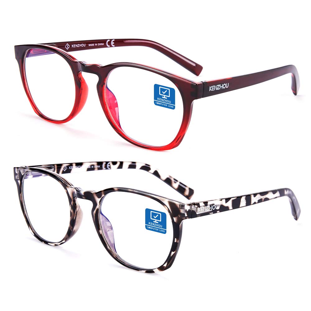 Blue Light Blocking Glasses for Computer Reading - 2 Pack for Men & Women - Perfect for Office & Gaming