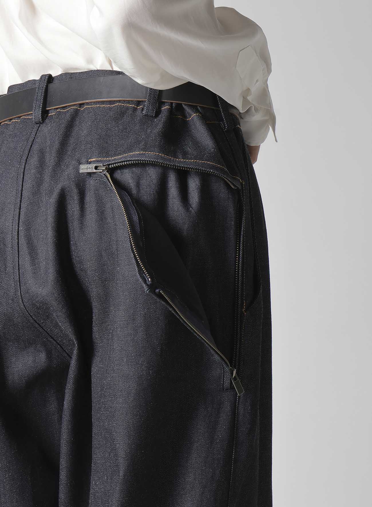 13oz Uneven Yarn Denim Pants with Color Block Side Zip - Stylish Casual Wear for Men & Women | Perfect for Streetwear & Everyday Outfits
