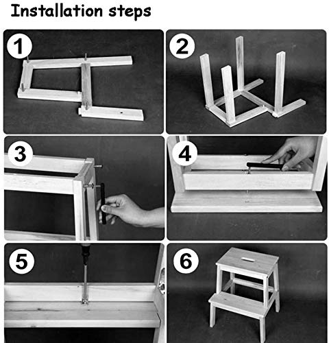 Wooden Step Stool for Home, 2-Step Indoor Climbing Stool with Non-Slip Surface - Foldable Ladder Stool for Kitchen, Bathroom, Kids, and Elderly Safety - Portable Step Stool for Reaching High Shelves and Home Organization