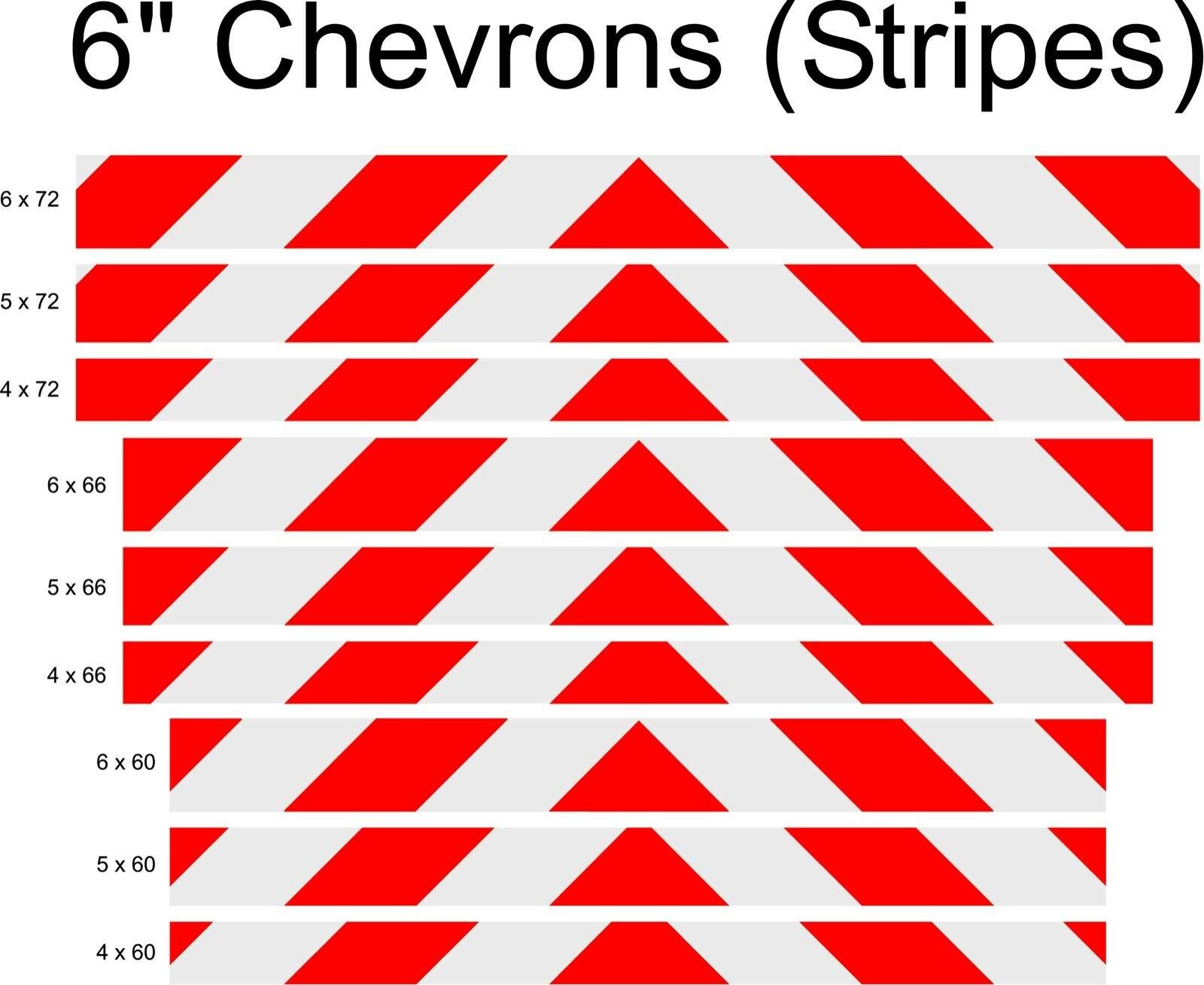 White & Red Reflective Chevron Safety Decal - High Visibility Rear Collision Protection (Multiple Sizes) | Orafol V98 Reflective Tape (750+ Candelas) | Perfect for Trucks, Trailers & Construction Vehicles