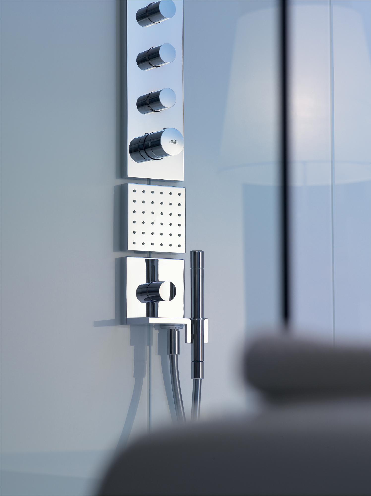 AXOR Chrome 28491001 5-Square Body Spray - Premium Bathroom Fixture for Modern & Luxury Home Decor