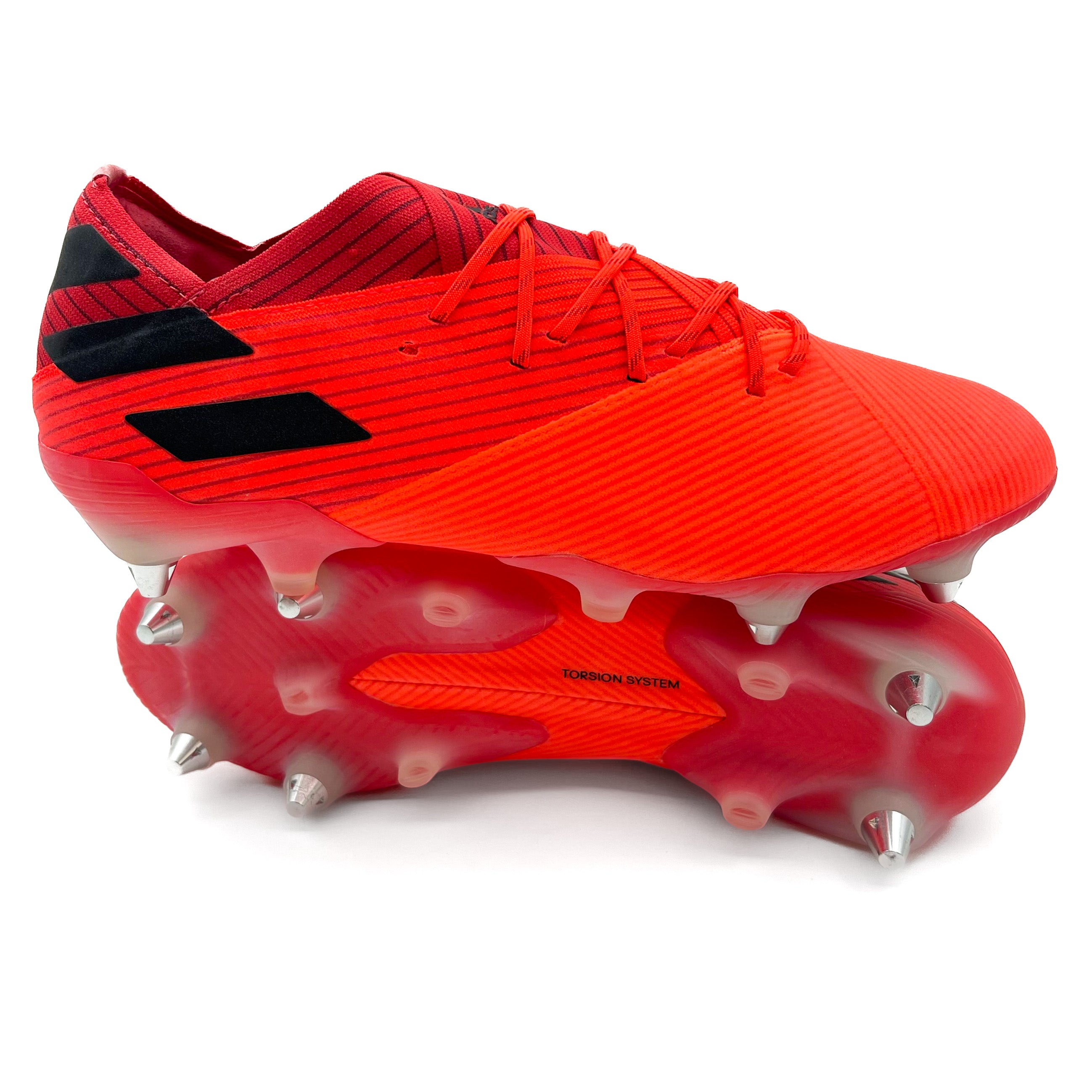 Adidas Nemeziz 19.1 SG Soccer Cleats - Signal Coral | Firm Ground Football Boots for Men | Lightweight & Agile Performance for Competitive Matches