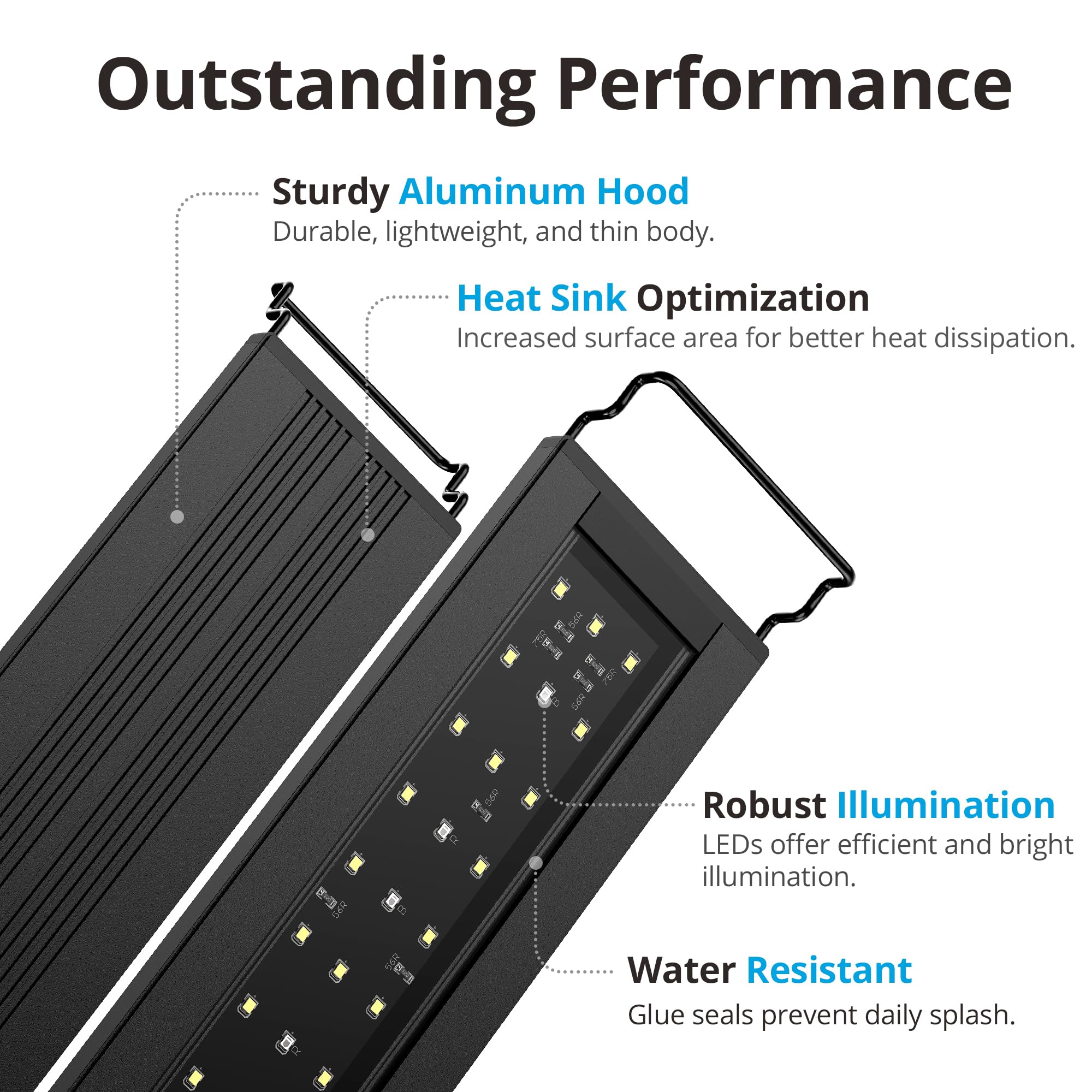NICREW C10 Full Spectrum LED Aquarium Light for Plants - 18-24 Inch Fish Tank Light with Timer, Day/Night Cycle & Adjustable Brightness (13W) - Perfect for Freshwater Planted Tanks & Aquatic Gardens
