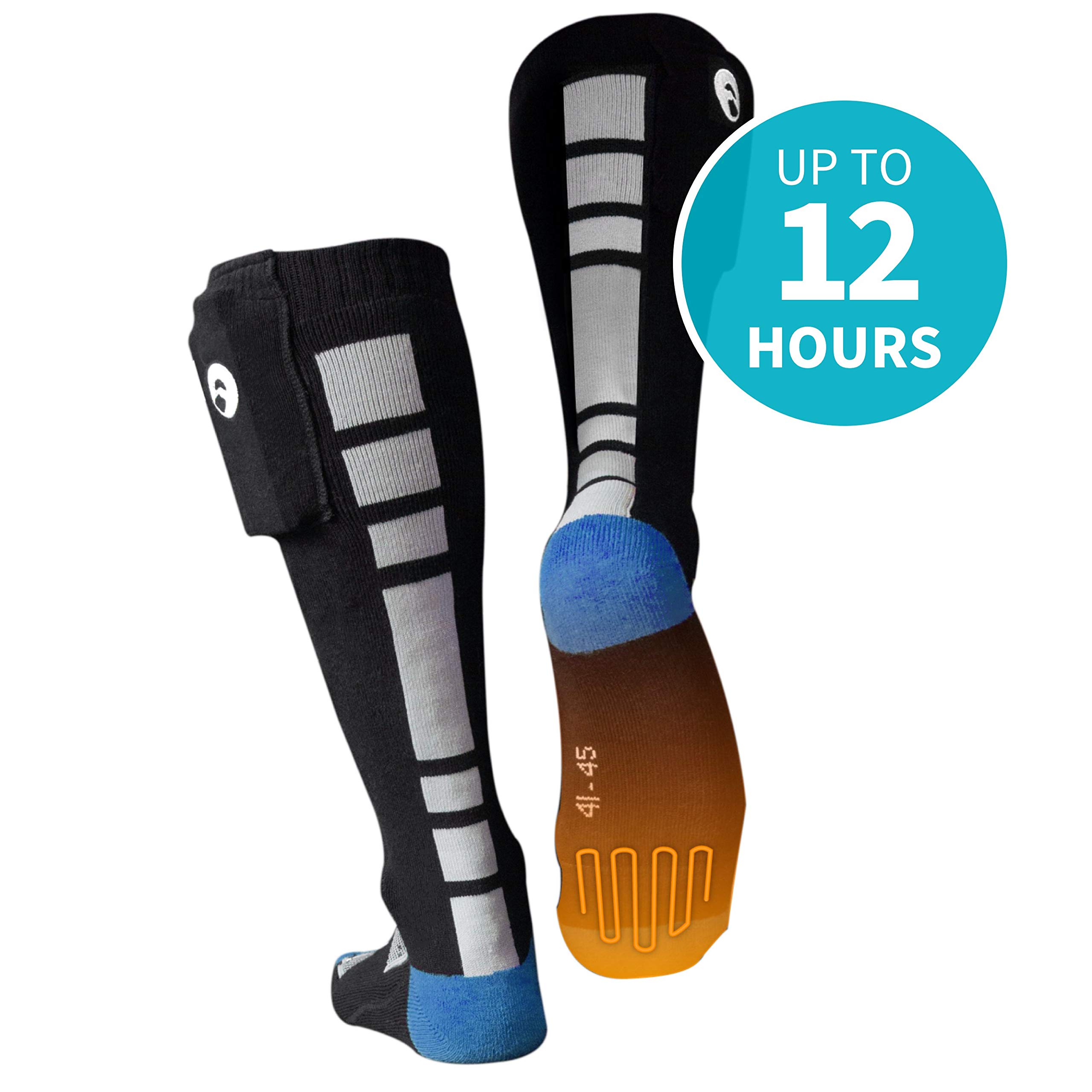 Heated Socks for Men & Women - 12 Hours Continuous Warmth with Rechargeable Battery & USB Charger | Perfect for Winter Hiking, Skiing & Outdoor Activities