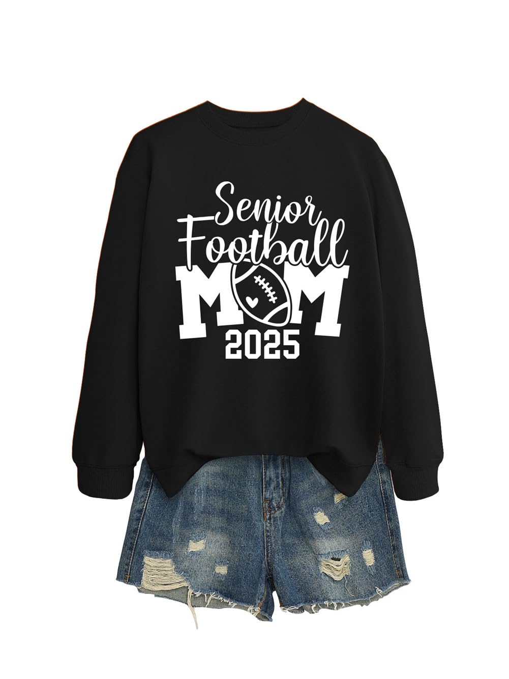 2025 Senior Football Mom Sweatshirt - Class of 2025 Football Mom Pullover - Comfortable Game Day Shirt for Women - Perfect for Football Season, Senior Year Celebrations & Team Spirit Events