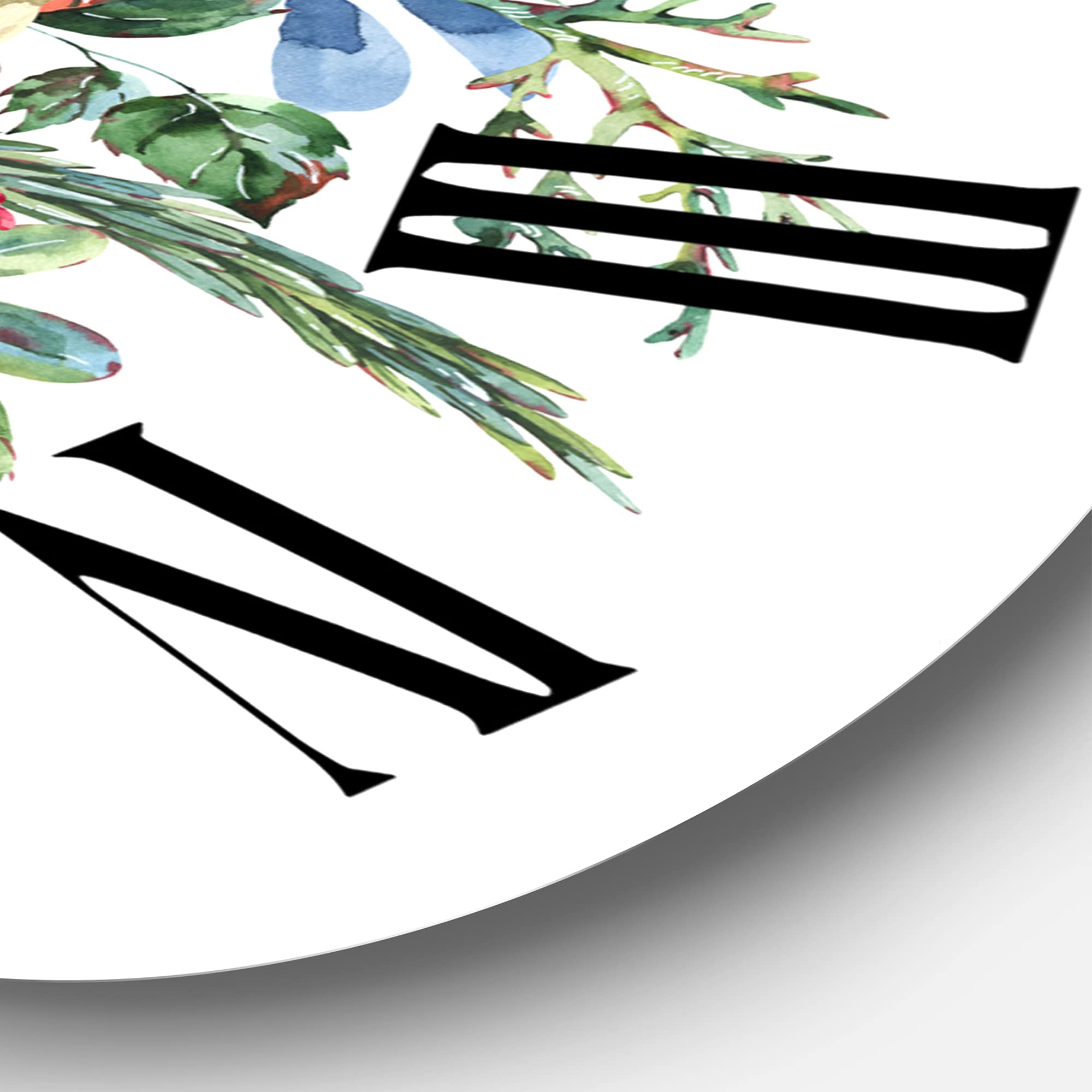 Farmhouse Wall Clock with Wolf and Woodland Flowers Design - Large Rustic Animal Wall Clock for Living Room, Bedroom, or Office Decor - Perfect for Cabin, Lodge, and Nature-Themed Home Interiors