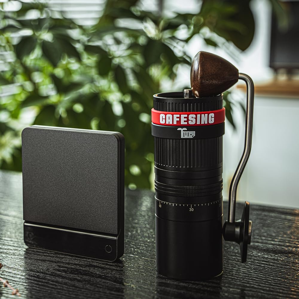 Premium Manual Coffee Grinder - CafeSing GRIZZ G1 Hand Crank Burr Mill for Espresso, French Press & Pour Over - Perfect for Home, Office & Travel Use