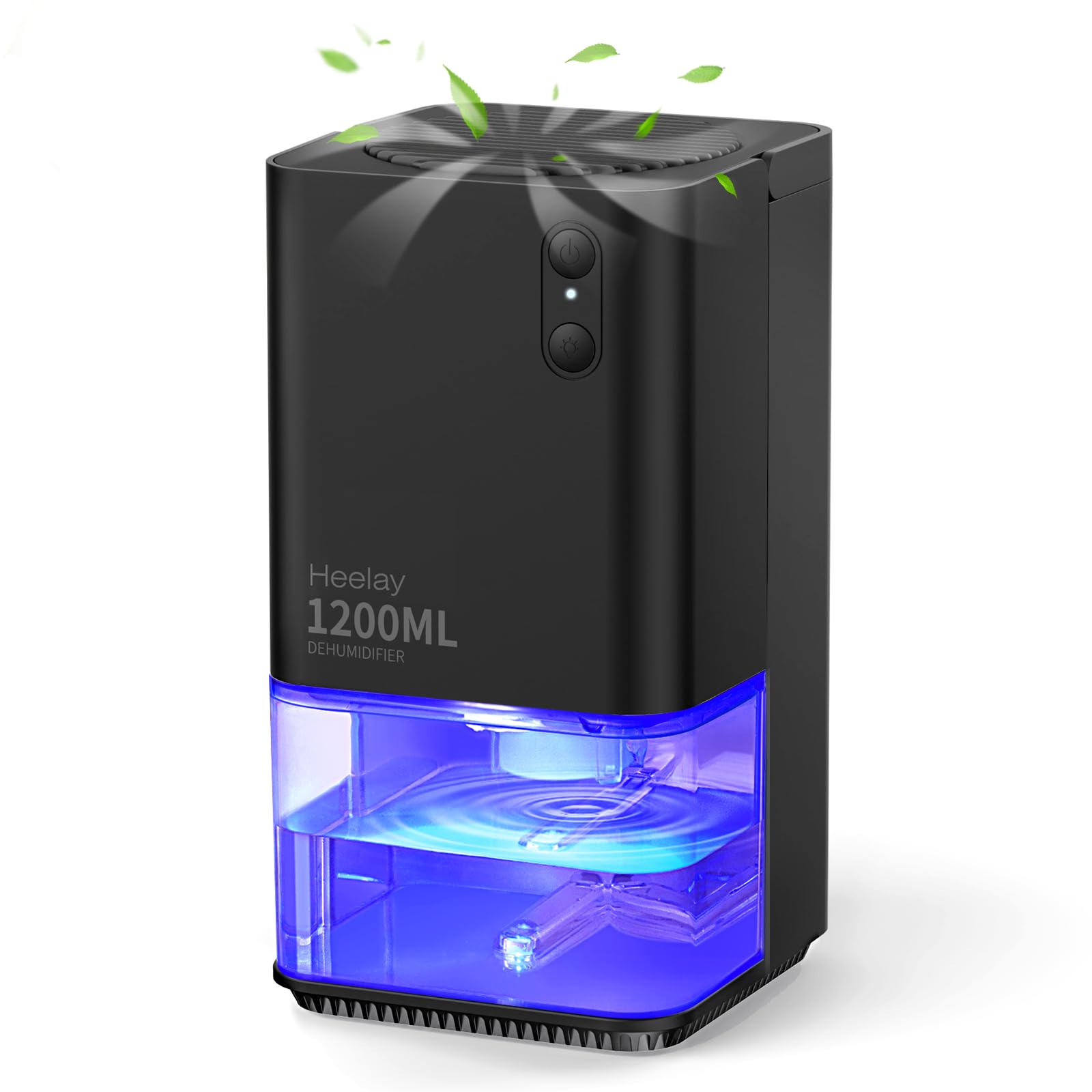 Heelay® 40OZ Small Dehumidifier - Ultra Quiet Portable Dehumidifier for Home, Bedroom, Bathroom, RV & Closet - Auto Shut Off with 7 LED Lights & Easy Carry Handle - Perfect for Moisture Control in Small Spaces
