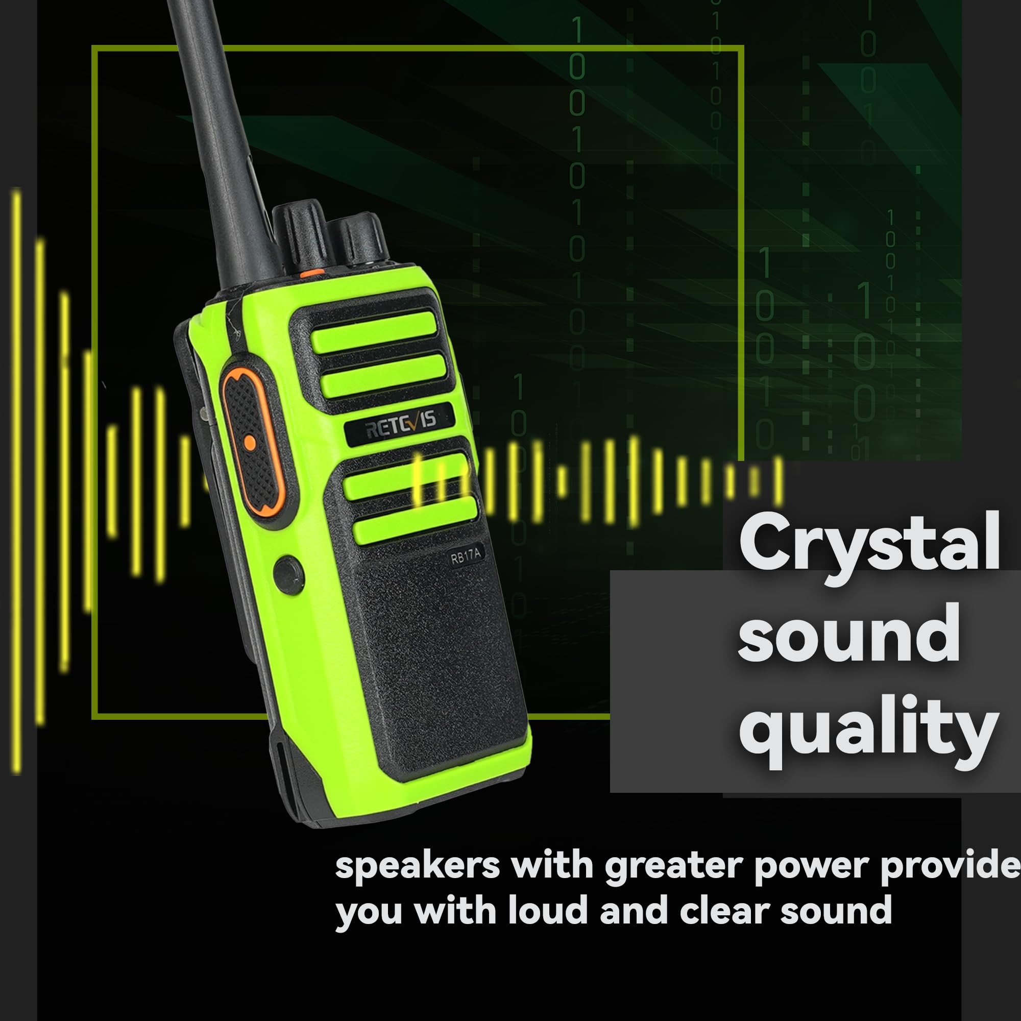 Retevis RB17A 5W Long Range Walkie Talkies - 30 Channel GMRS Business Radios with Repeater Capability, 350,000 Sq Ft Coverage for Warehouse, Construction & School Use (10 Pack) - Ideal for Team Communication in Large Facilities and Outdoor Work Sites