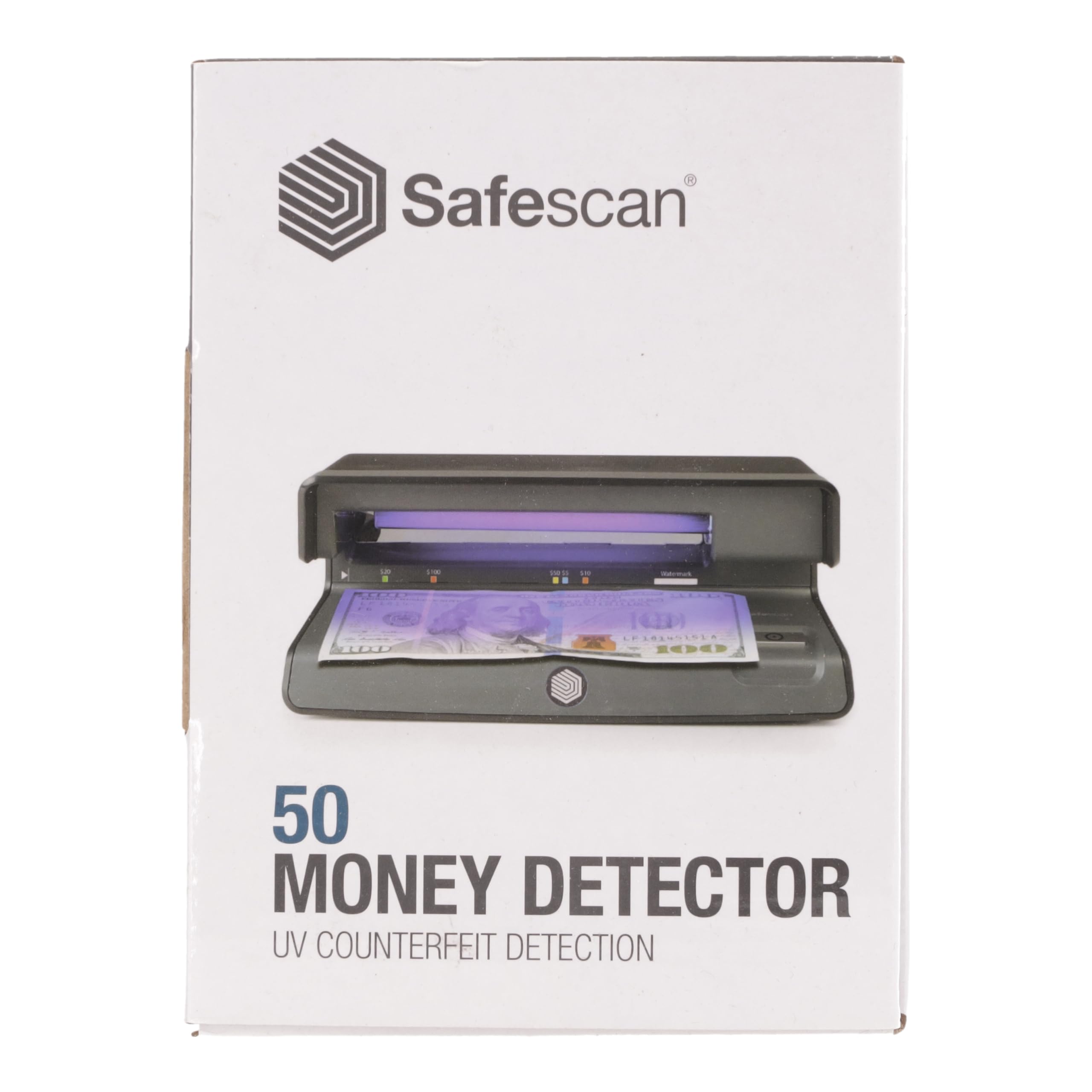 Safescan 50 Black UV Counterfeit Money Detector - Portable UV Light for Checking Banknotes, Credit Cards & ID Documents | Fraud Prevention for Retail, Banks & Cash Handling Businesses