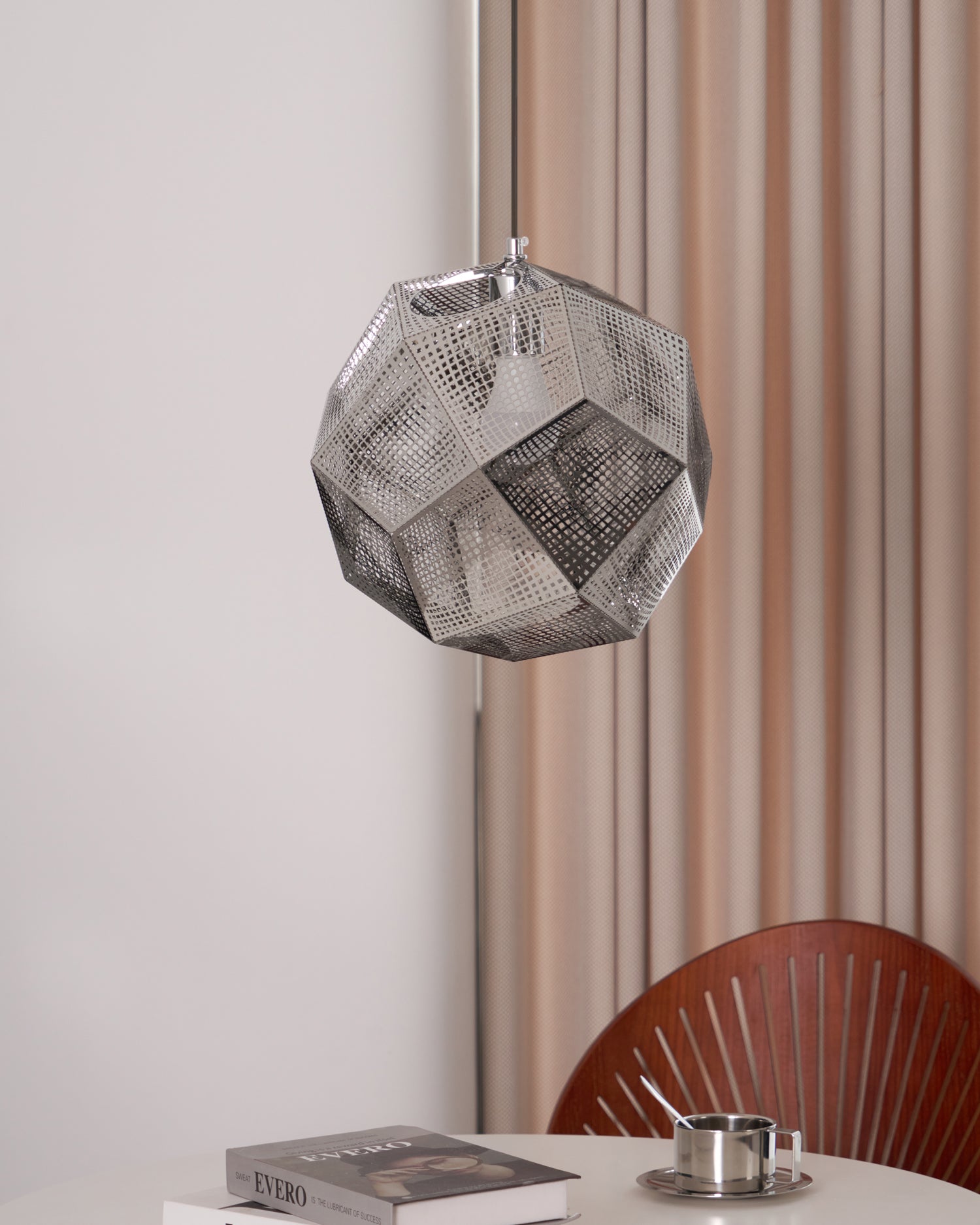 Modern Etch Pendant Light - Handcrafted Glass Shade with Adjustable Hanging Cord - Perfect for Kitchen Island, Dining Room & Bedroom Lighting Decor