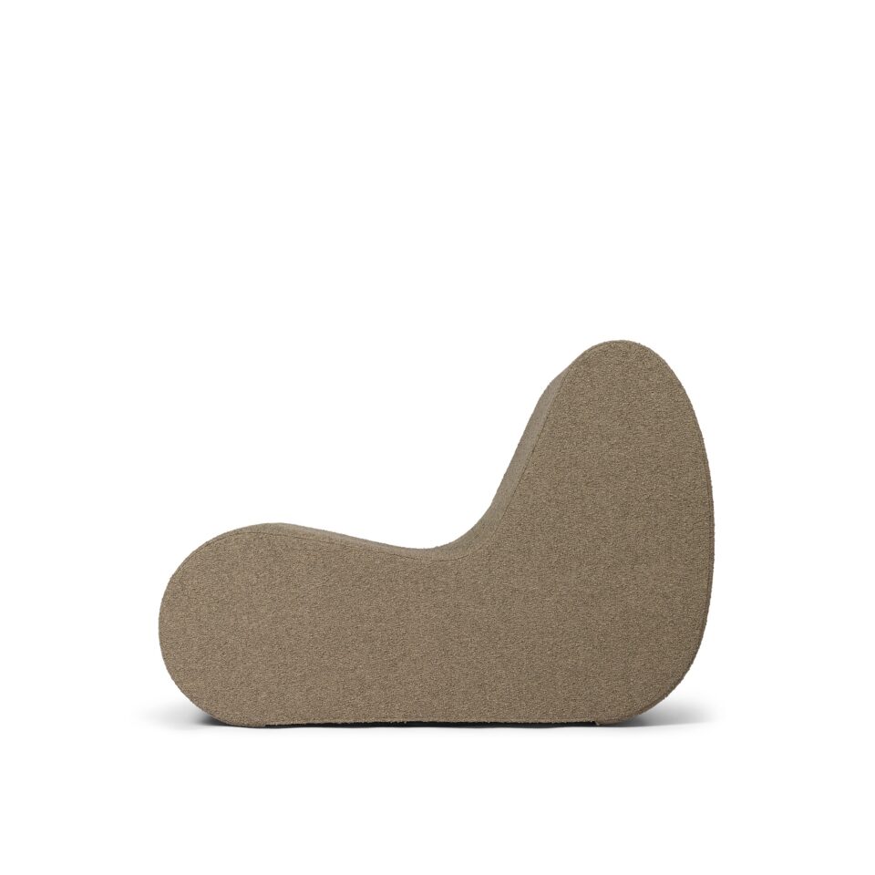 FERM LIVING Rouli Centre Module - Pure Bouclé/Sand Modular Sofa | Modern Scandinavian Living Room Furniture | Perfect for Small Spaces & Cozy Home Decor
