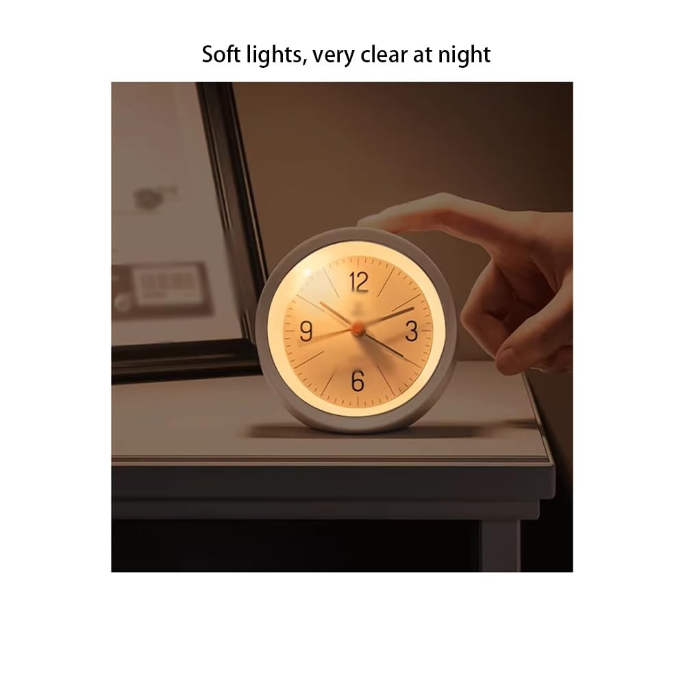 Silent Alarm Clock - Small Cute Digital Clock with Arabic Numbers for Bedroom, Home, Travel, Office & Desk | Portable 10cm/3.9in Blue Clock | Perfect for Light Sleepers, Students & Business Travelers
