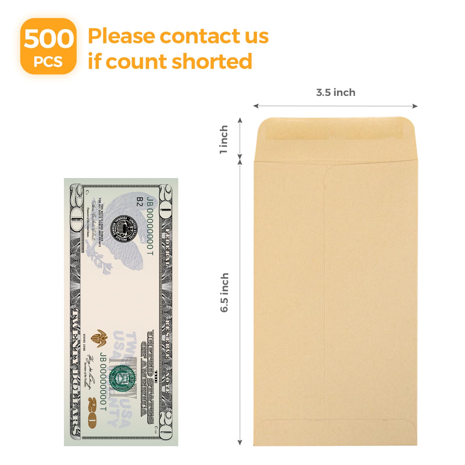 ACKO #7 Coin Money Envelopes 3.5
