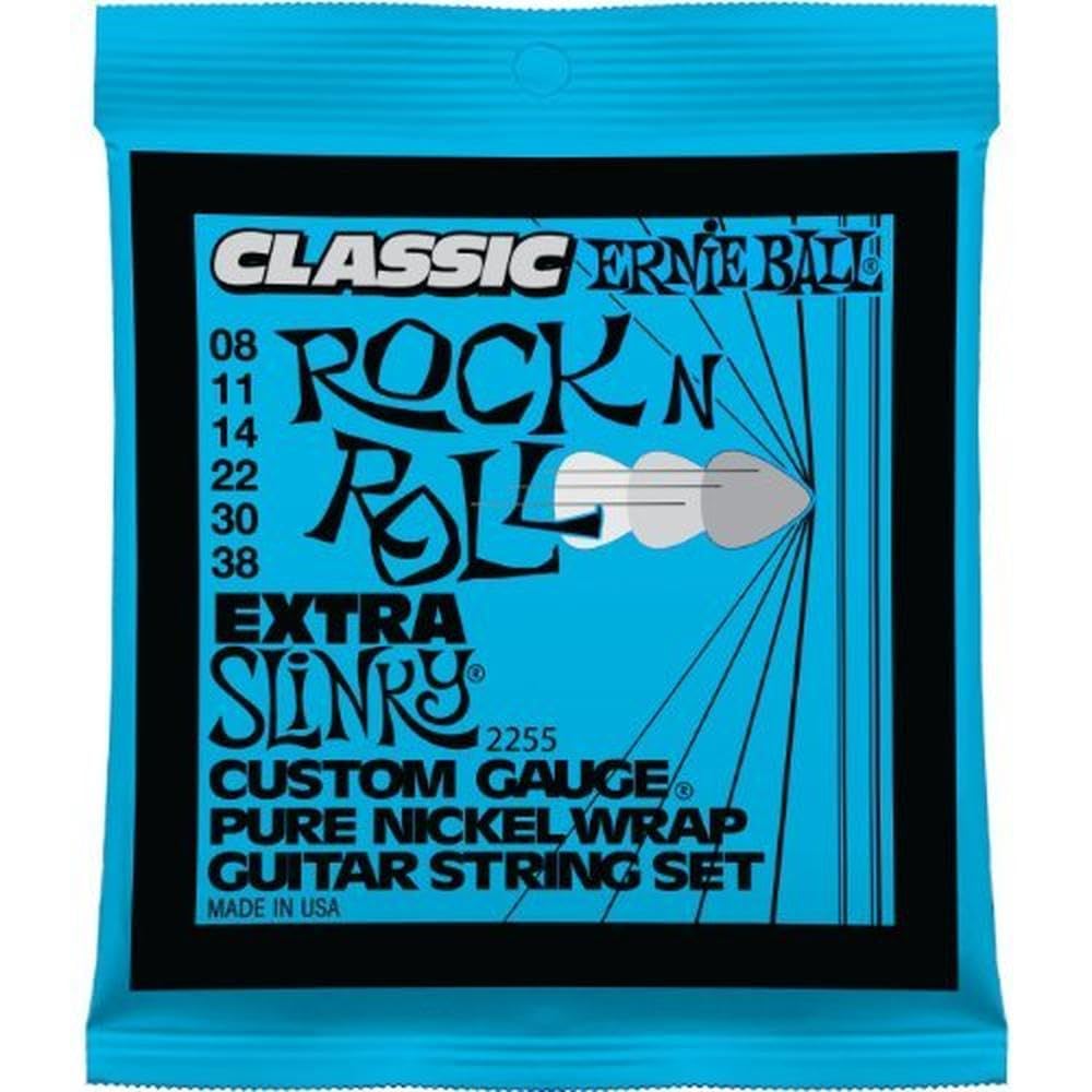 Ernie Ball Extra Slinky Classic Pure Nickel Electric Guitar Strings 8-38 Gauge (2-Pack) - Perfect for Rock, Blues & Metal Guitarists - Studio & Live Performance Ready