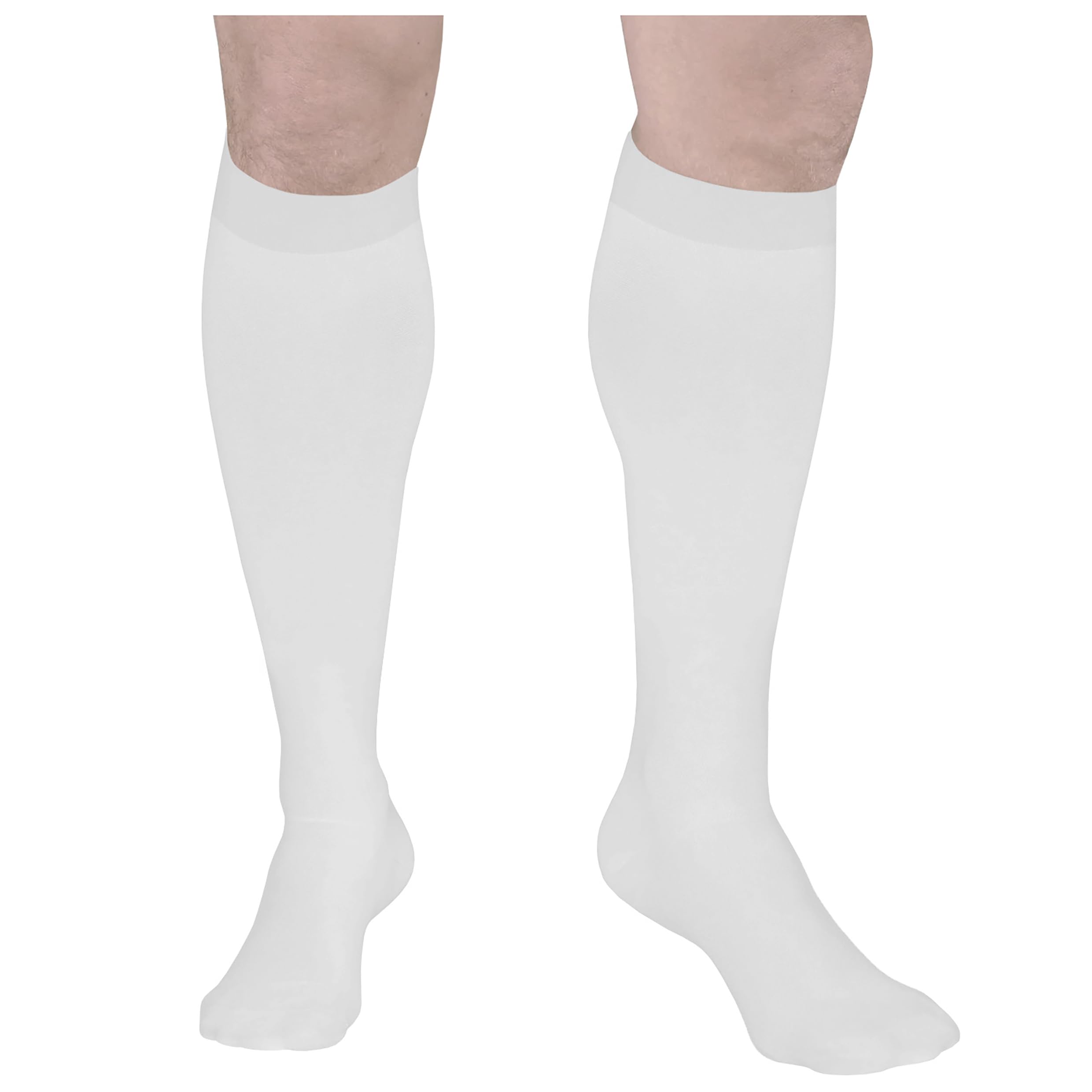 Truform 18 mmHg Compression Stockings for Men & Women - Knee High Surgical Socks, Closed Toe, White, X-Large - Ideal for Post-Surgery Recovery, Varicose Vein Relief & Travel Comfort