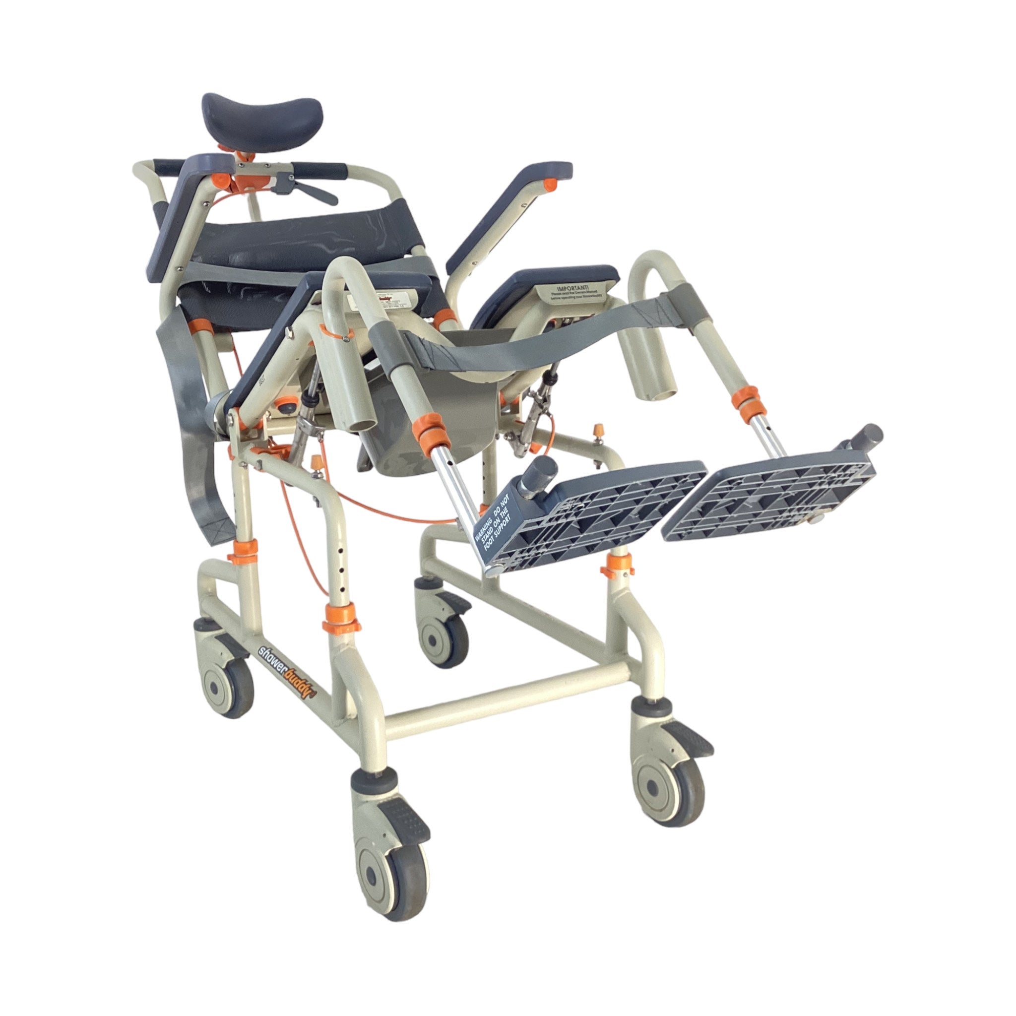 ShowerBuddy SB3T Roll-in Shower Chair with Tilt & Built-in Commode - 350 lbs Weight Capacity - Ideal for Elderly, Disabled & Post-Surgery Bathroom Safety