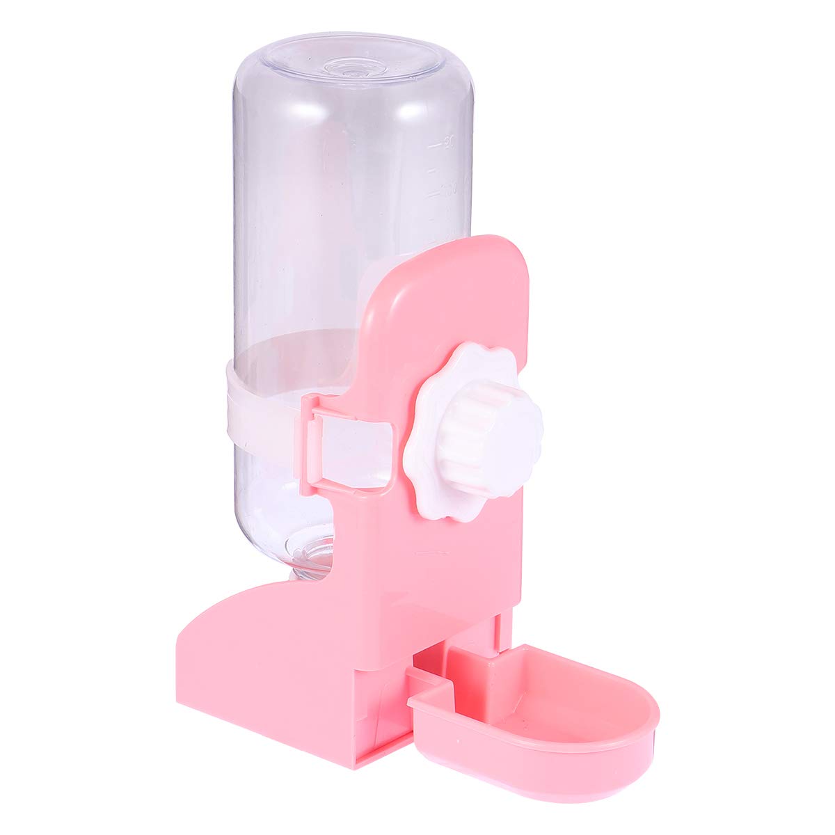 TEHAUX 1Pc Hanging Gravity Pet Water Dispenser - 350ML Automatic Dog & Cat Water Feeder with Anti-Leak Design (Pink) - Perfect for Cages, Crates, Travel & Indoor/Outdoor Use