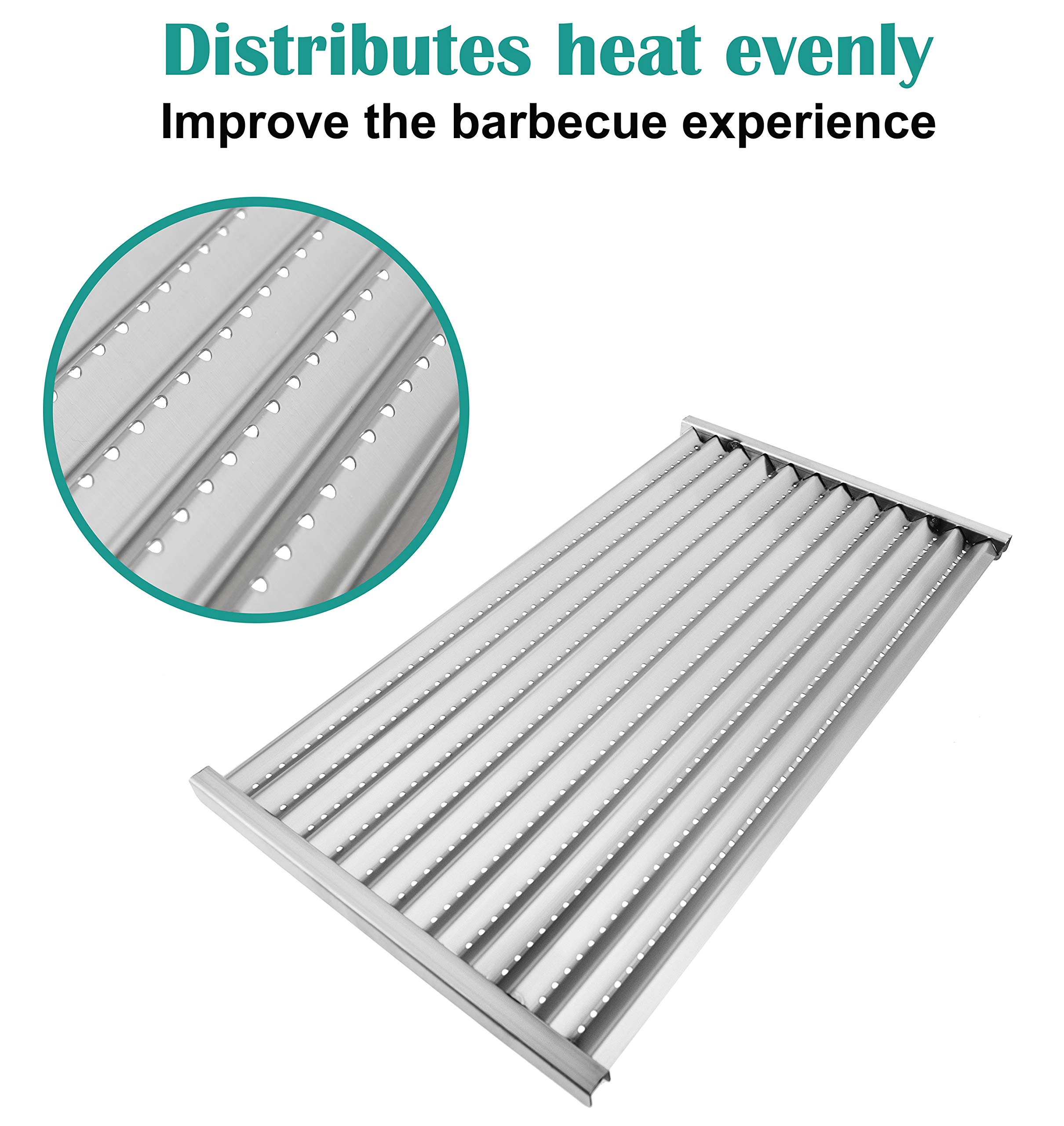 Premium Cast Iron Grill Grates & Stainless Steel Emitter Plates Replacement for Charbroil Commercial Infrared 4-Burner Gas Grills (Models 463242715, 463242716, 463276016, 466242715, 466242815, 463257520) - Durable BBQ Accessories for Outdoor Cooking, Backyard Parties & Grilling Enthusiasts