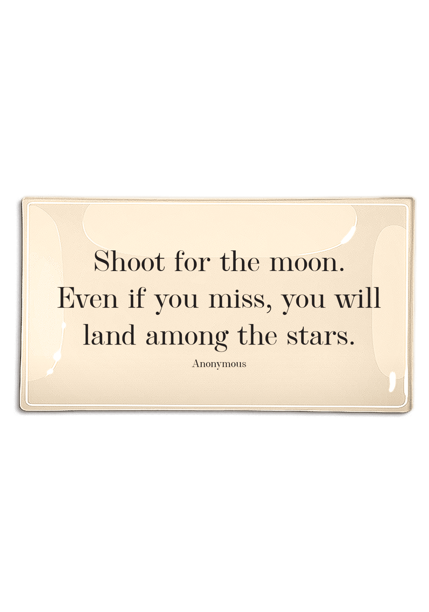 Shoot For The Moon 4x6 Decoupage Quote Tray - Inspirational Wall Art Decor for Home Office & Gift Ideas - Perfect for DIY Crafts, Wall Display & Motivational Decor