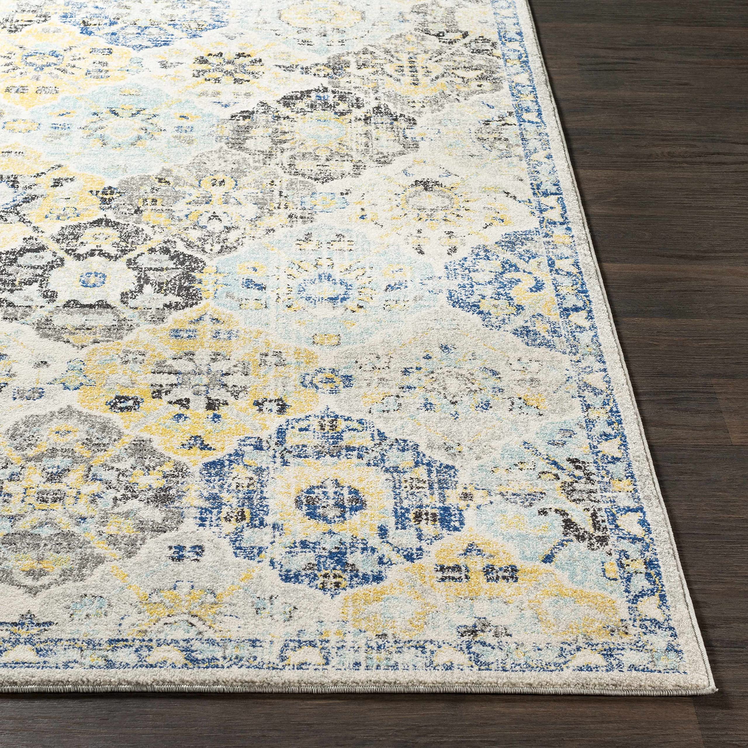 Hauteloom Leggett Traditional Area Rug 2' x 3' - Soft Gray, Black & Beige Living Room & Bedroom Rug - Perfect for Home Decor, Dorm & Office Spaces