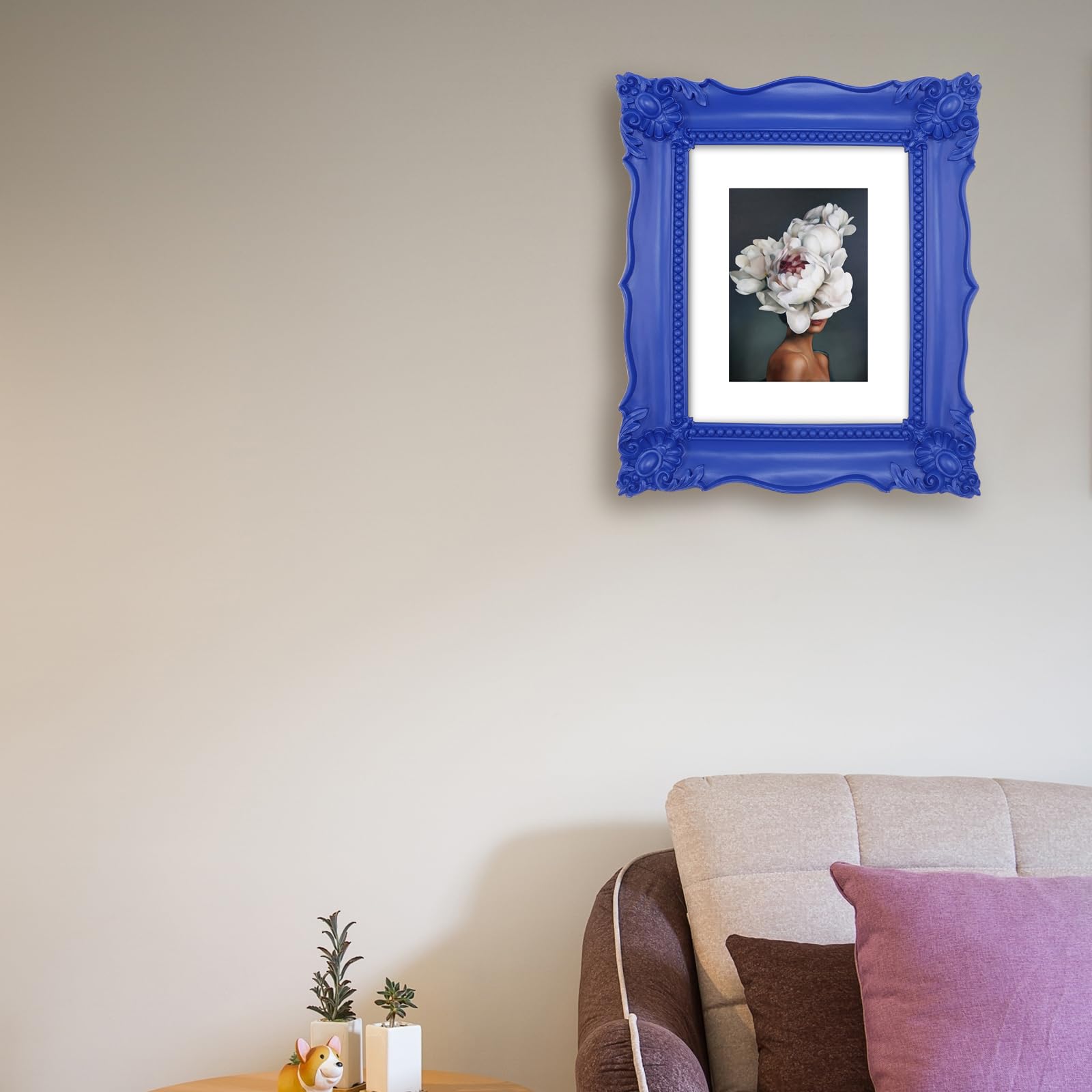 SIMON'S SHOP Baroque Style 8x10 Picture Frame - Elegant Blue Photo Frame for Wall Display, Home Decor & Gift Giving | Perfect for Weddings, Graduations & Family Portraits