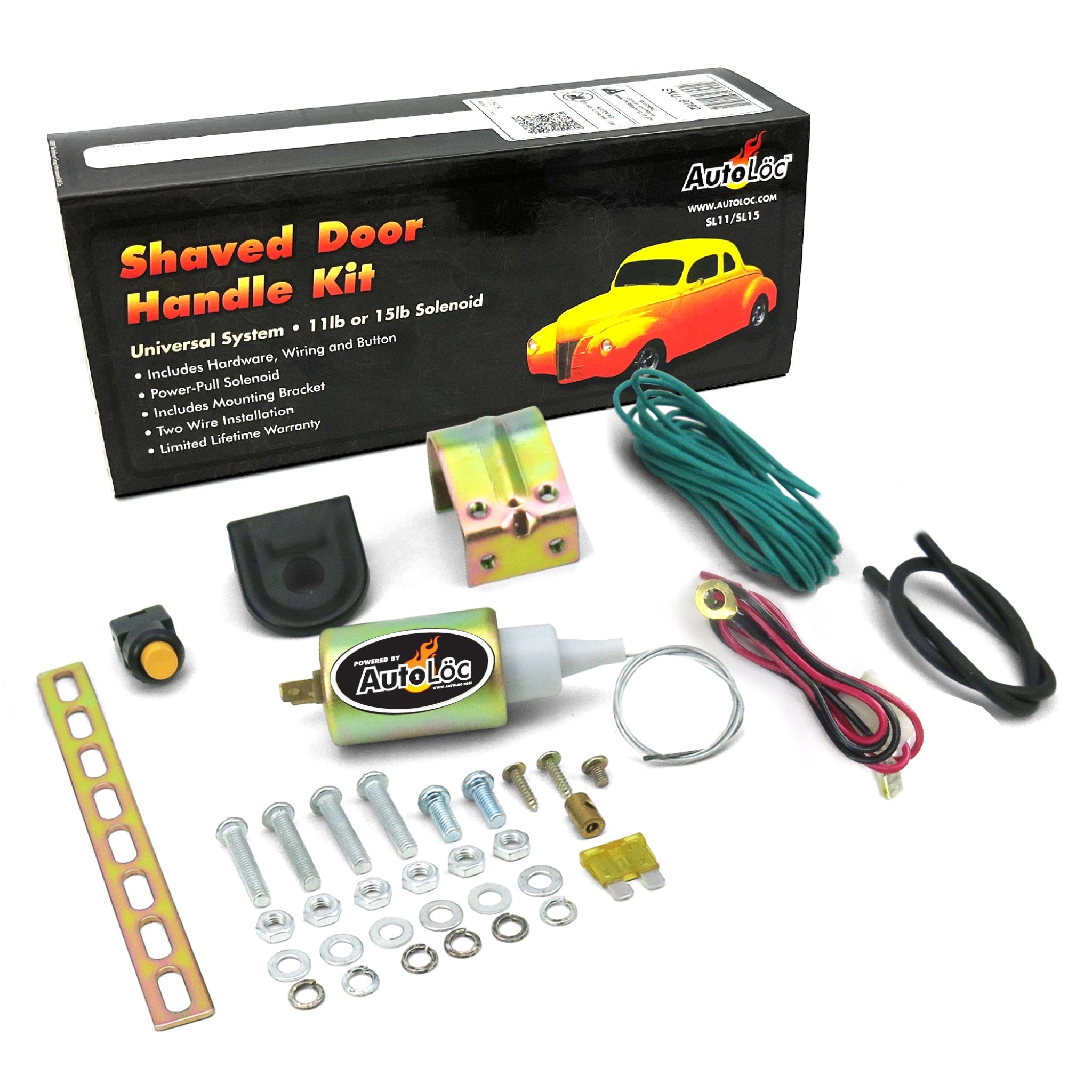 12V 11lb Shaved Door Handle Solenoid Motor - Car Trunk & Hood Latch Actuator with Push Button | Perfect for Custom Car Builds & Remote Access Systems