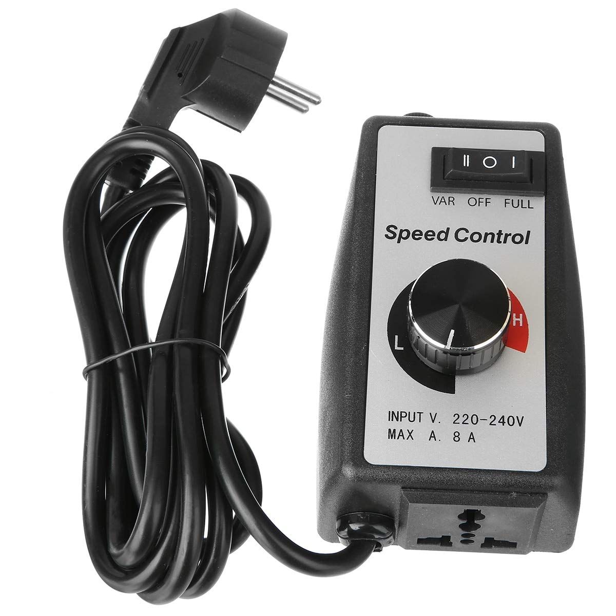 8A Variable Speed Motor Controller - 220-240V Electric Motor Rheostat for Fans, Pumps, Massagers & Power Tools | Speed Control for Home Workshop, Industrial Equipment & DIY Projects