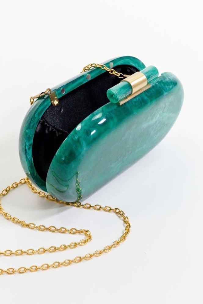 Ethereal Capsule Clutch Jade Green - Elegant Evening Bag for Women | Perfect for Weddings, Parties & Special Occasions