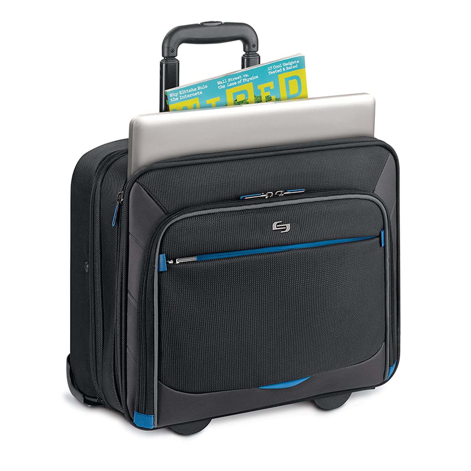 Solo New York Active Rolling Overnight Laptop Bag for Business Travel - 16 Inch Laptop Case for Women & Men (Black, 15