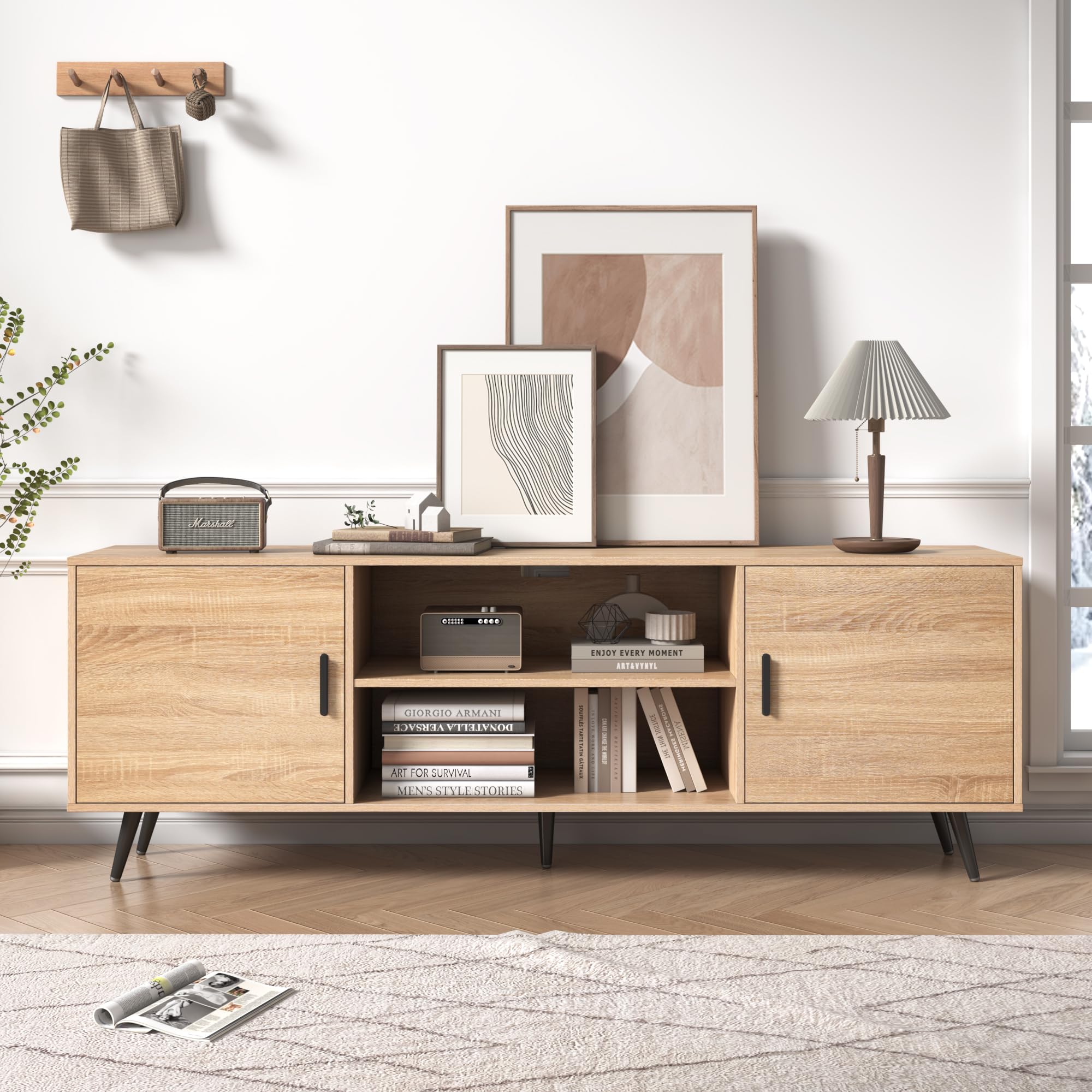 AUXSOUL Mid Century Modern TV Stand for 75 Inch TV - 70