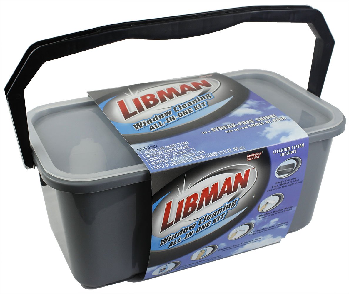 Libman Commercial 1065 Window Cleaning Kit (2-Pack) - Professional Gray Squeegee & Scrubber for Sparkling Clean Windows - Perfect for Home, Office & Commercial Use